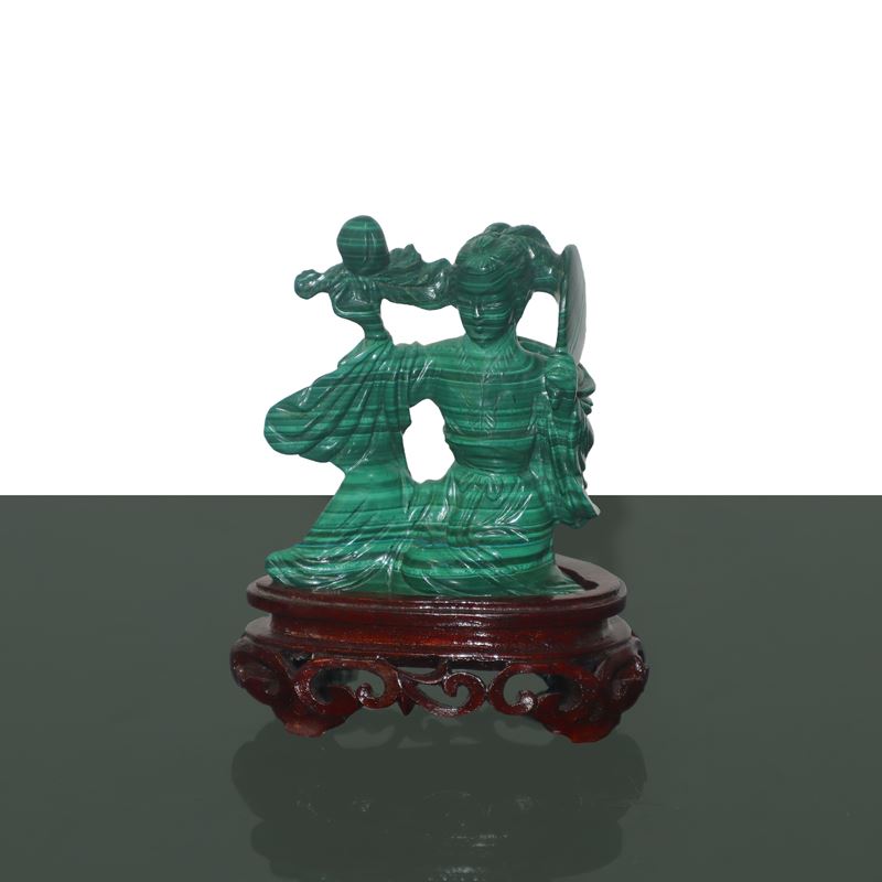 Guanyin in malachite