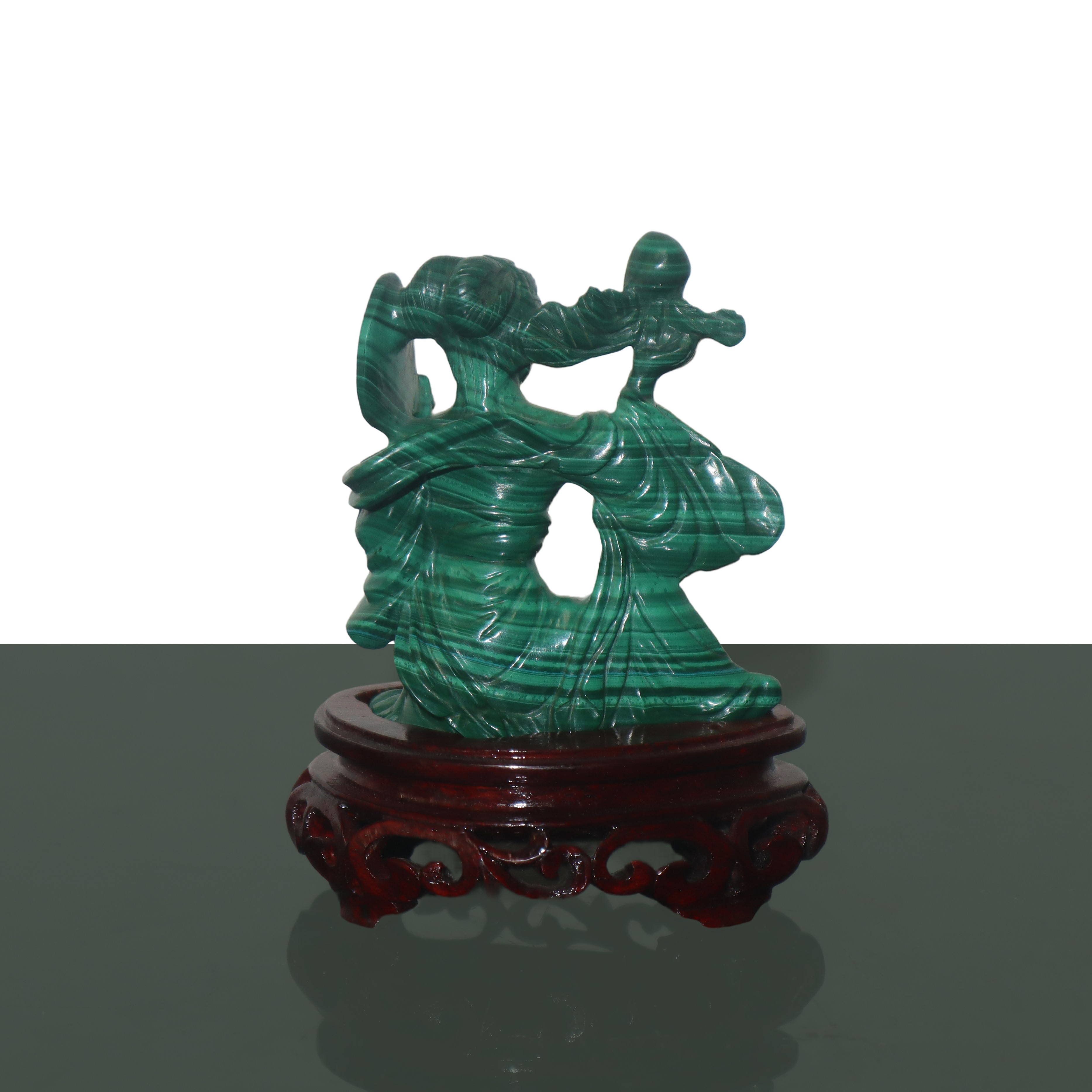 Guanyin in malachite