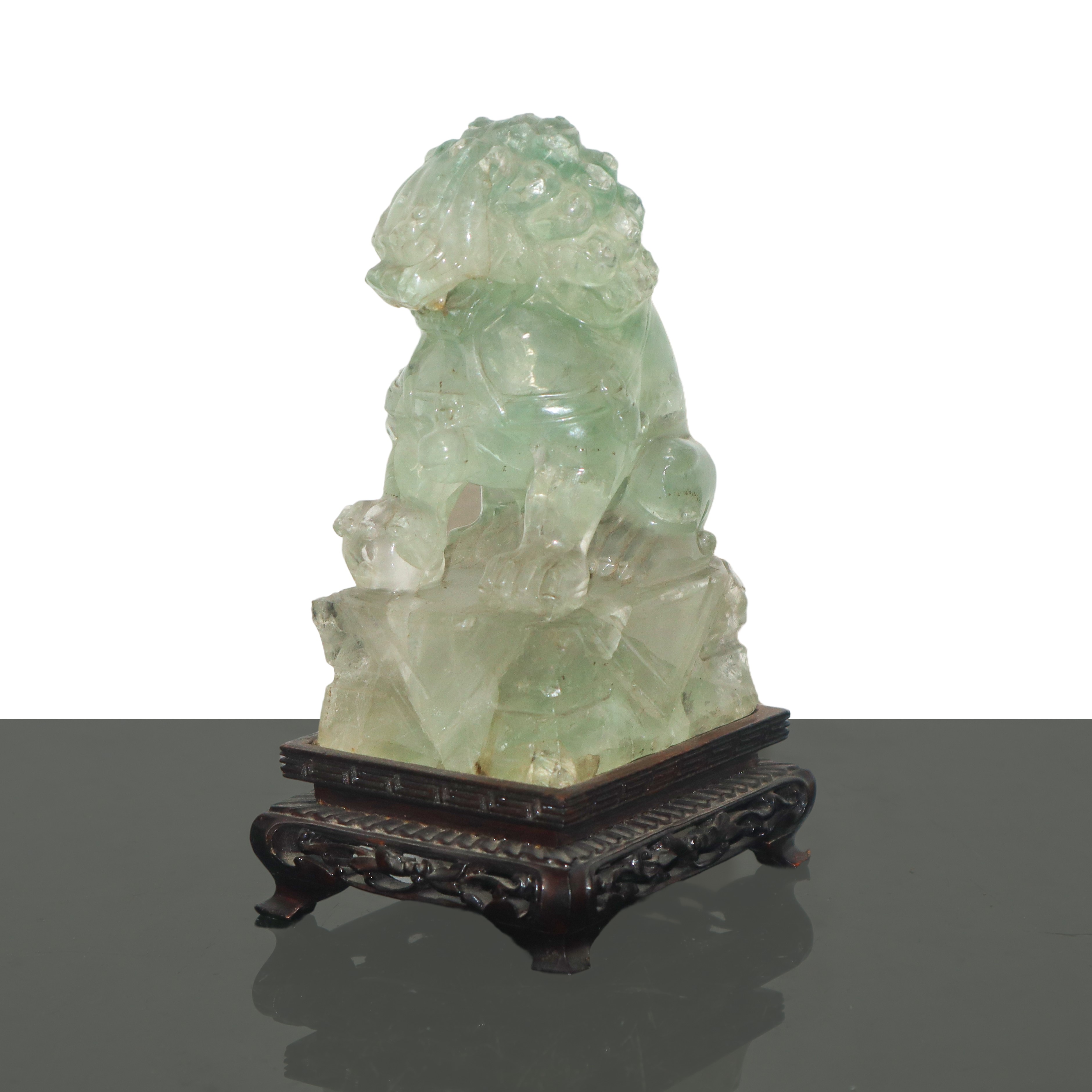 Coppia di cani di Pho in cristallo di rocca