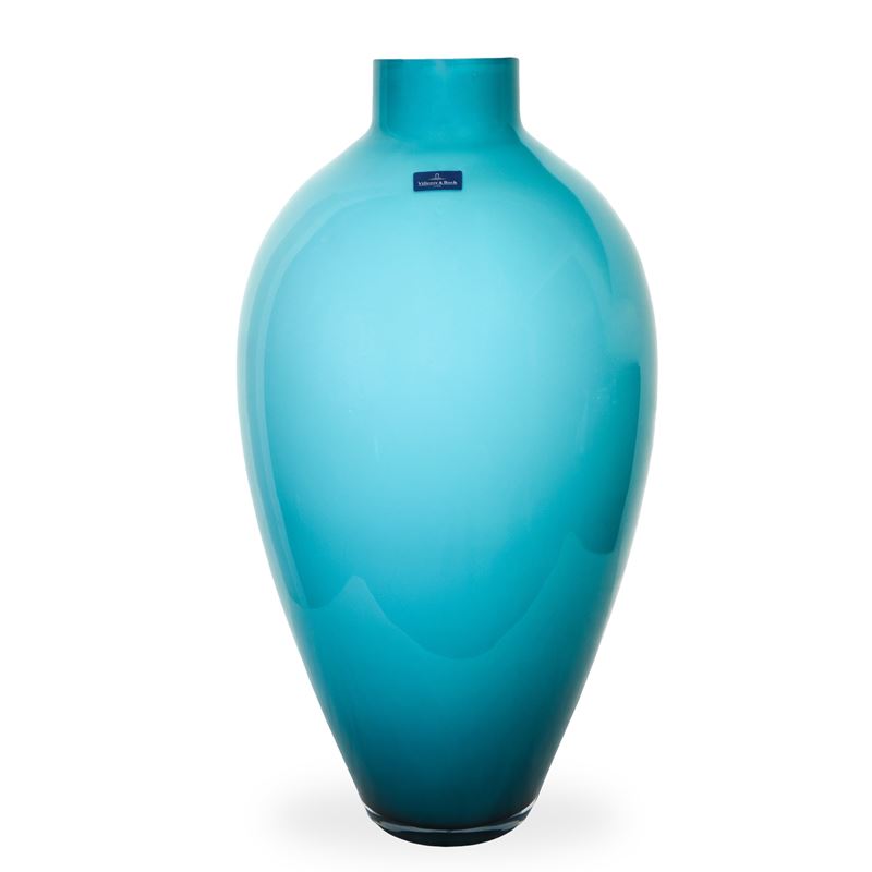 Grande vaso in opalina azzurro Villeroy & Boch modello Tiko