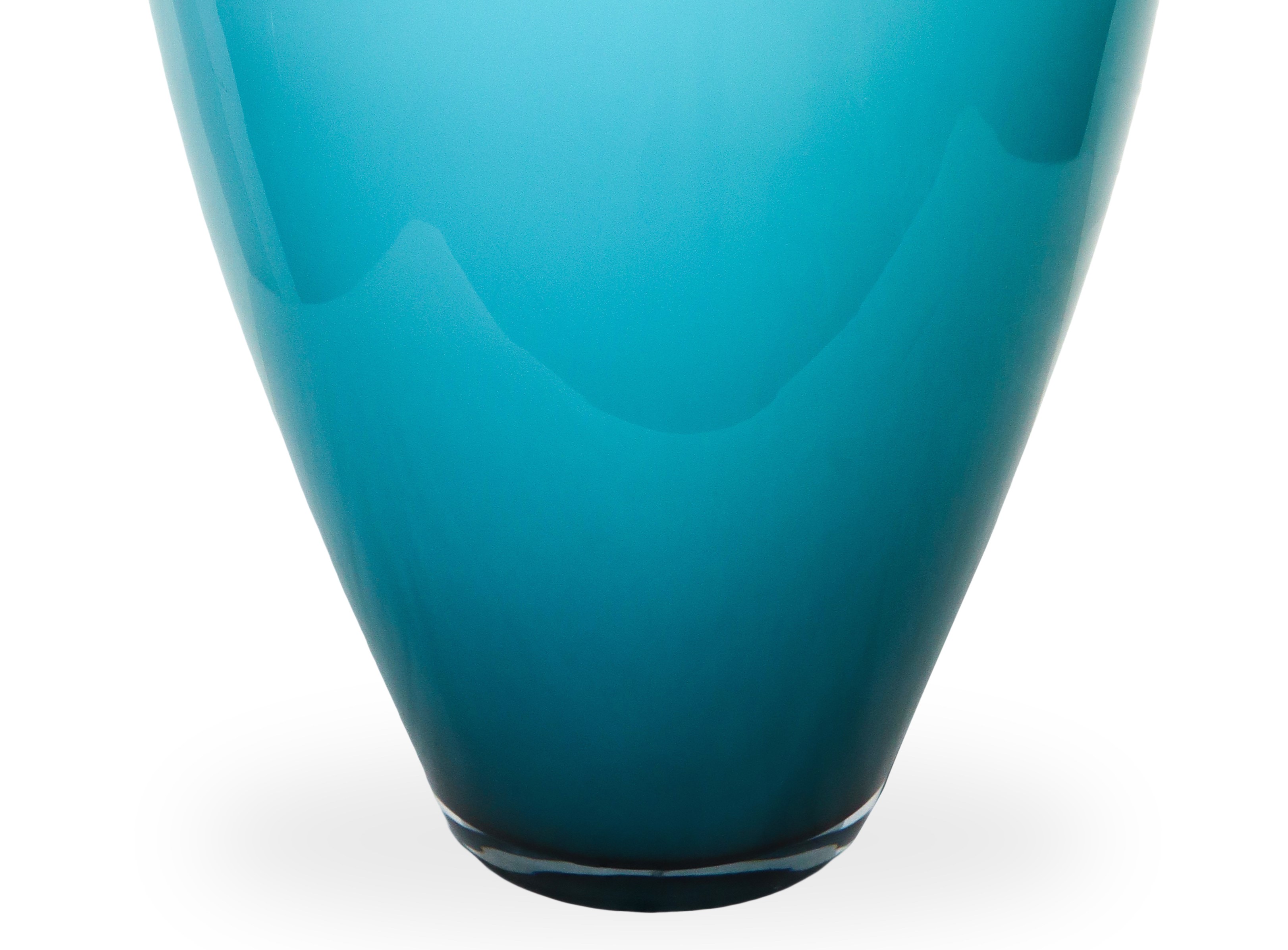 Grande vaso in opalina azzurro Villeroy & Boch modello Tiko