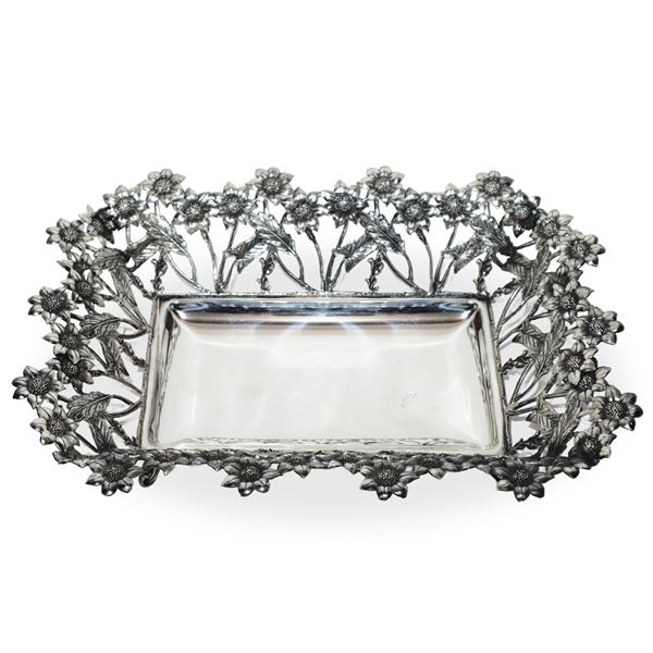 Osvaldo Benvenuti - Rectangular 925 silver dessert holder Osvaldo Benvenuti 