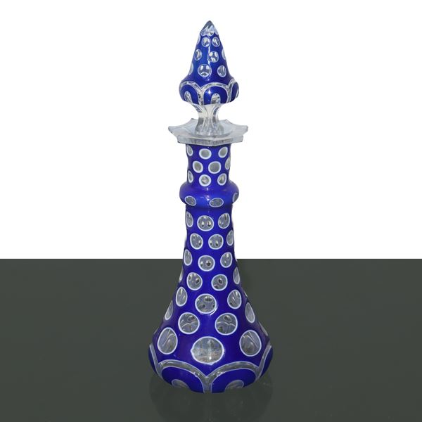 Boston and  Sandwich Glass - Antique cobalt glass perfume bottle