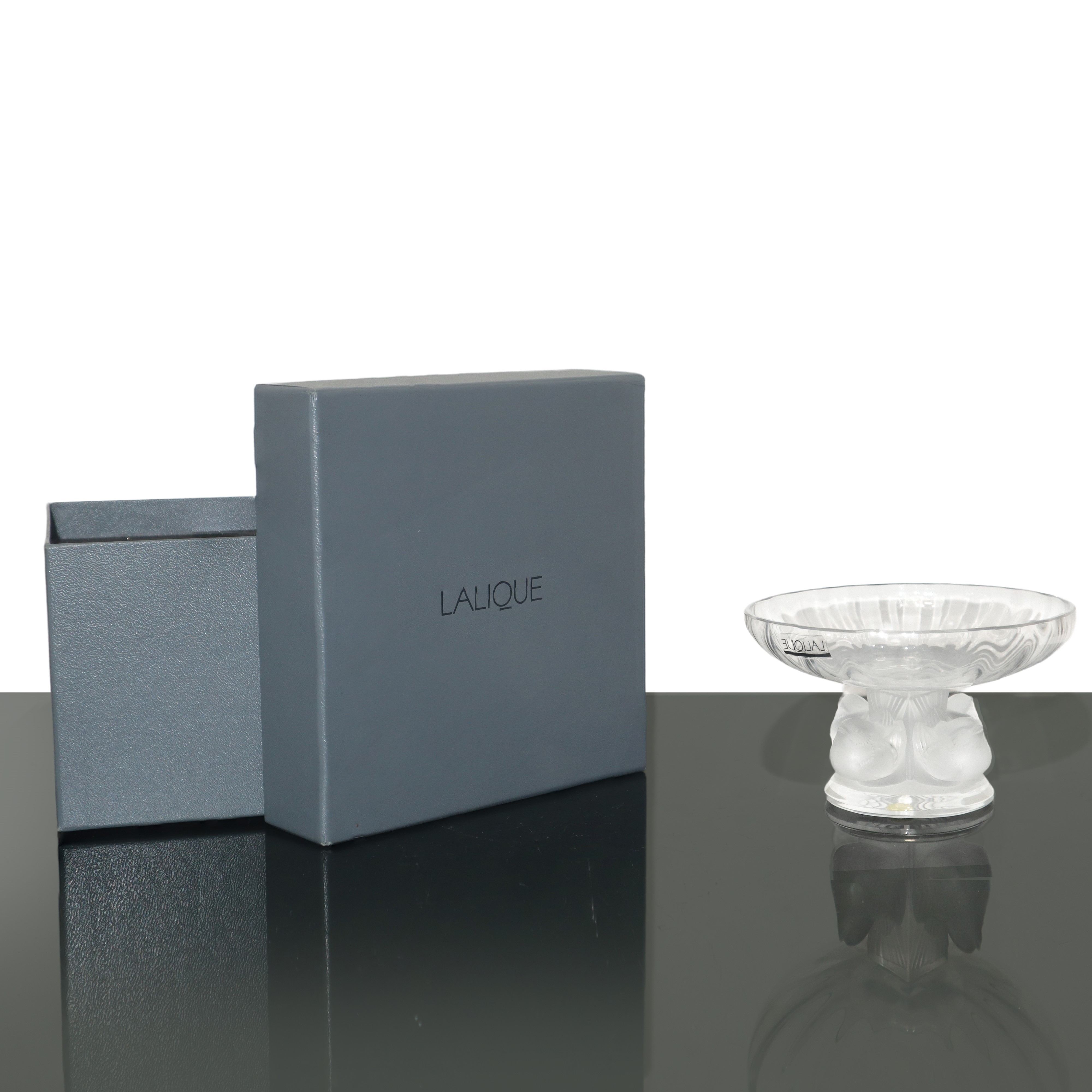 Lalique France - Coppa in Cristallo Nogent con Uccelli alla Base