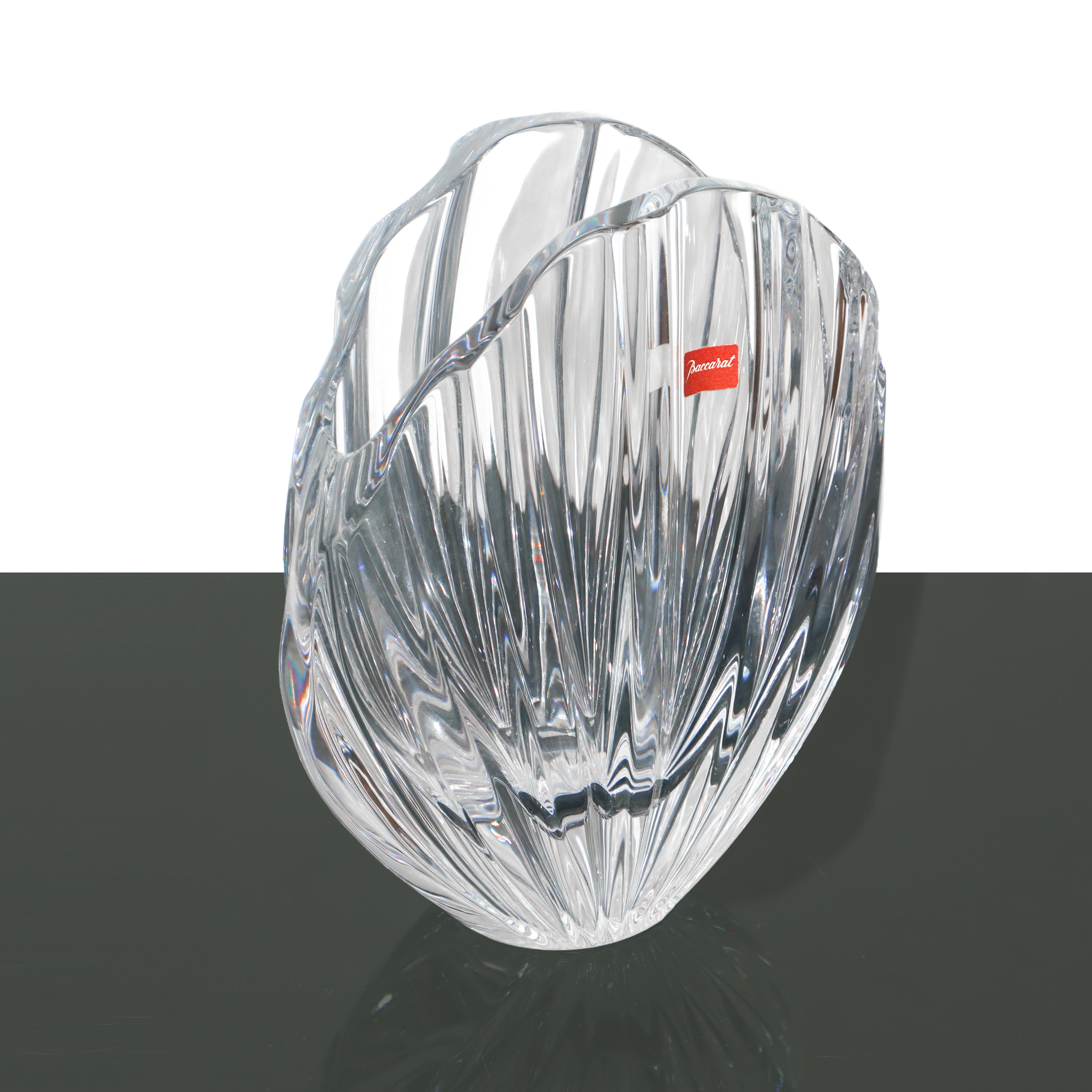 Vaso a conchiglia in cristallo R. Rigot