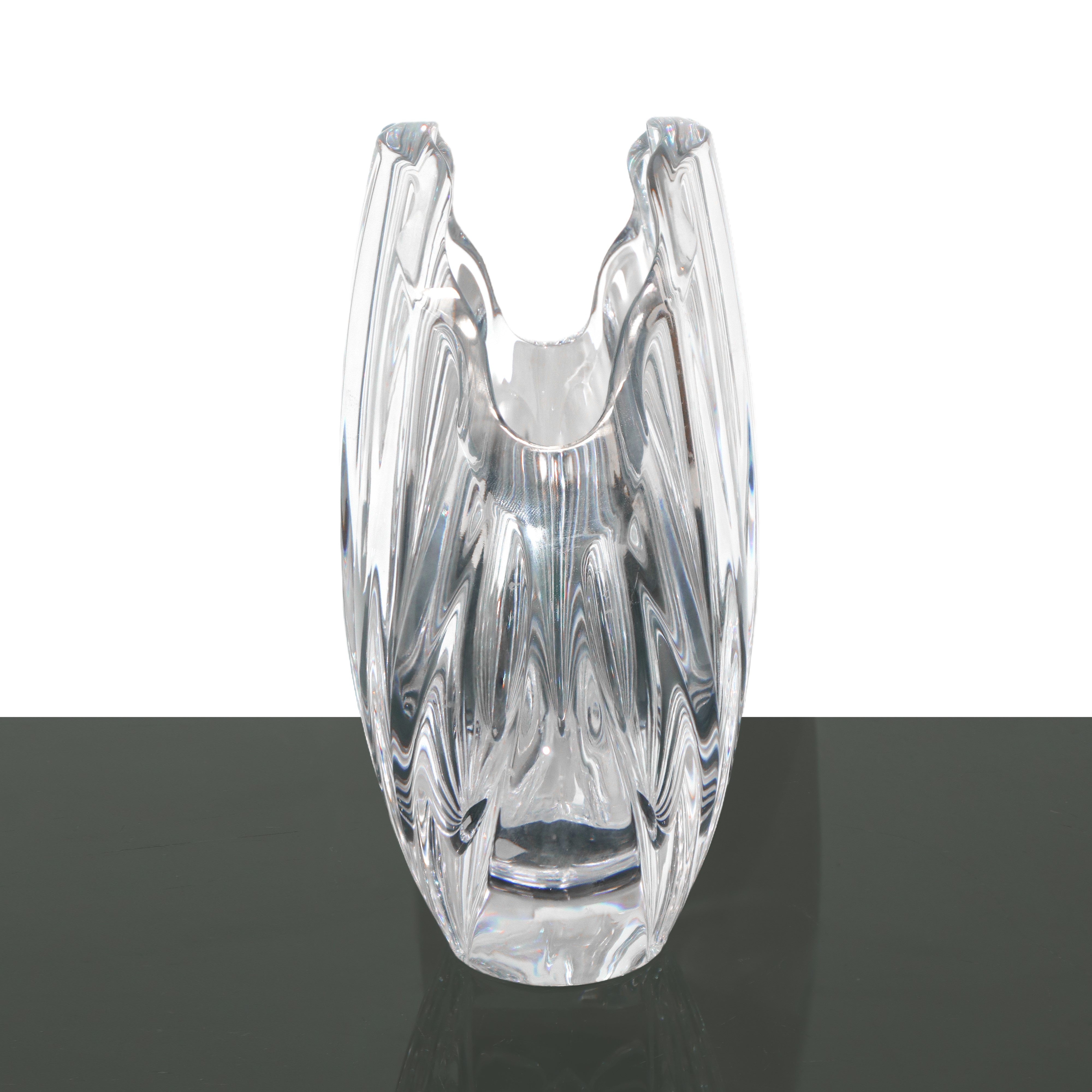 Vaso a conchiglia in cristallo R. Rigot