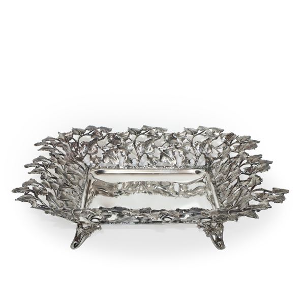 925 Silver Square Shape Sweet Holder Osvaldo Benvenuti 