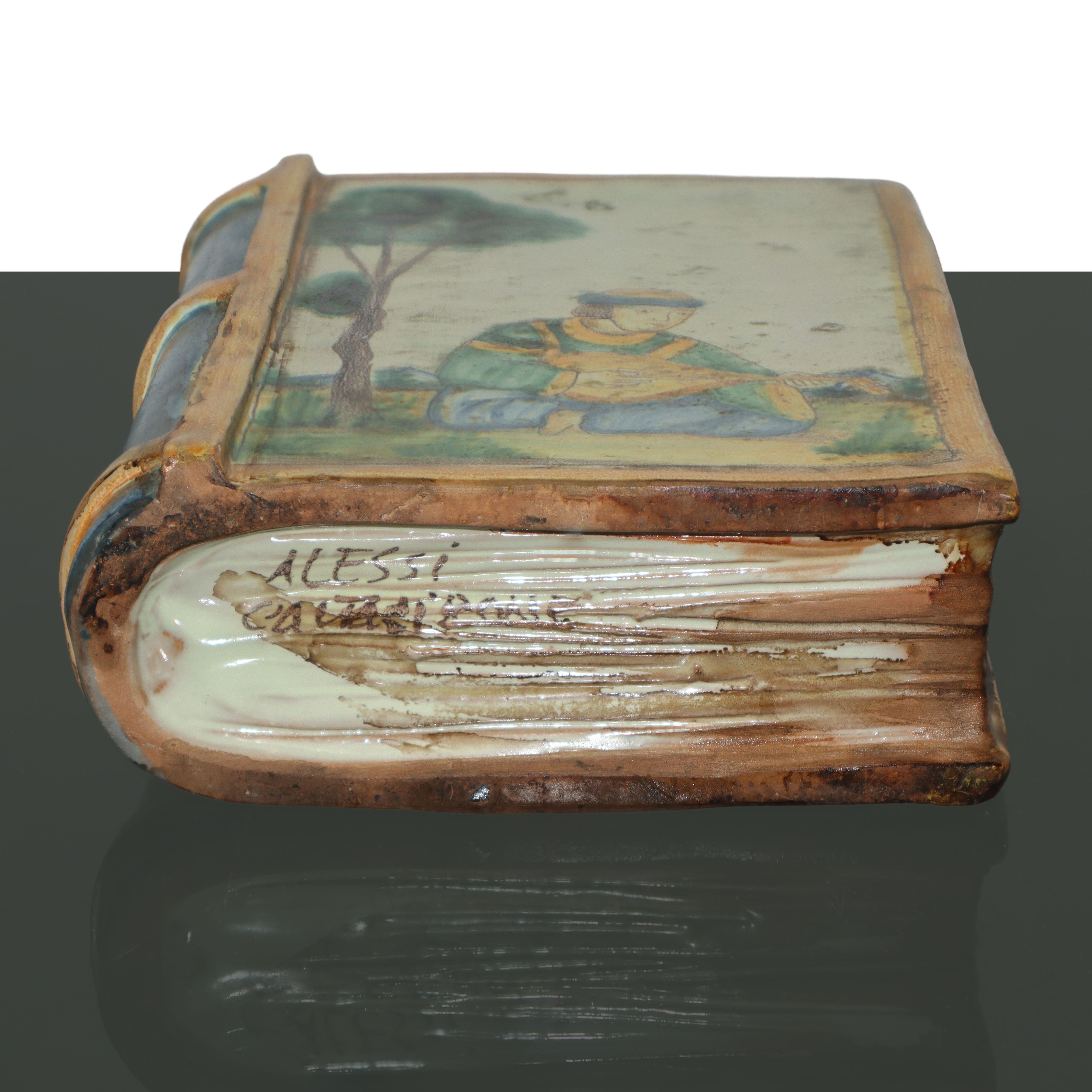Borraccia a libro in ceramica