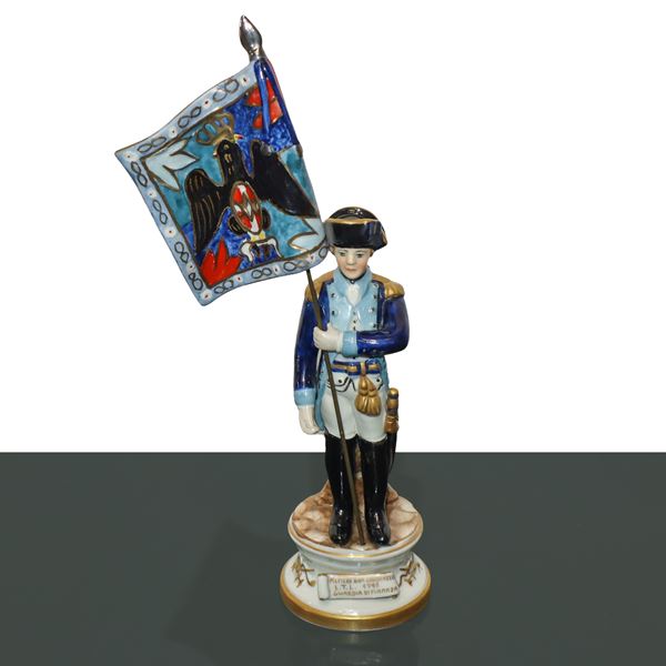 Porcelain figurine of Bishop and Colommella flag