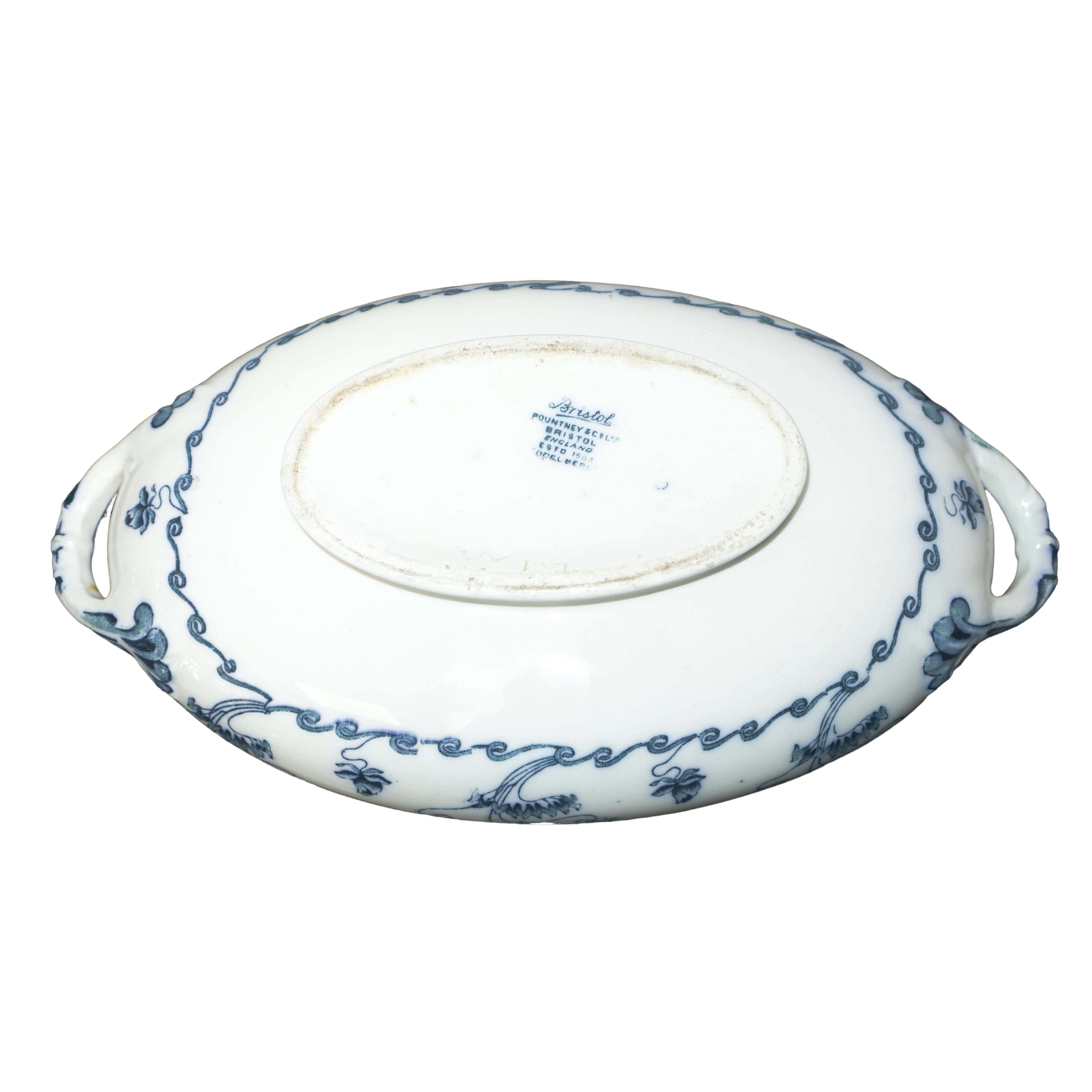 Zuppiera in porcellana bianca e blu