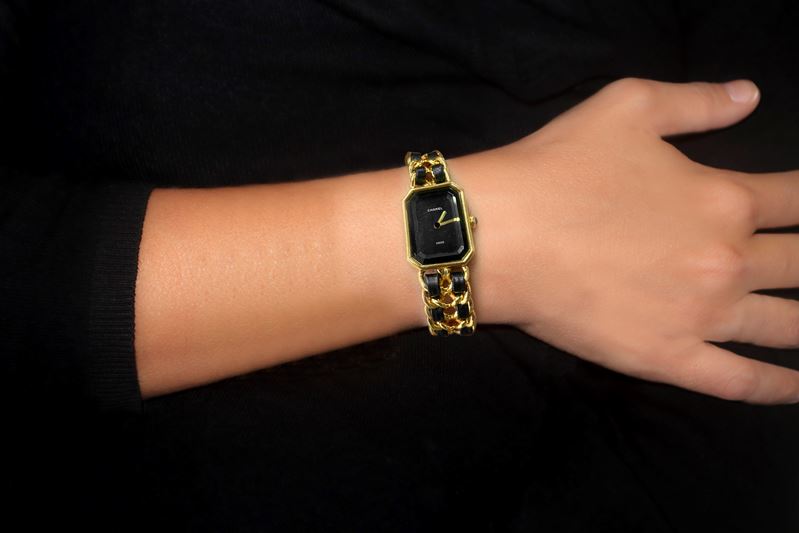 Chanel - Orologio Premiere in maglia dorata placcato oro, 1987