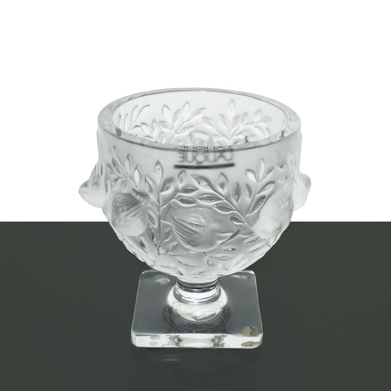 Lalique France - Coppa in Cristallo Satinato Elisabeth Birds Lalique