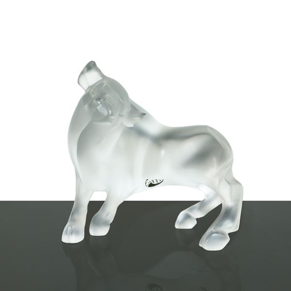 Lalique France - Satin crystal bull