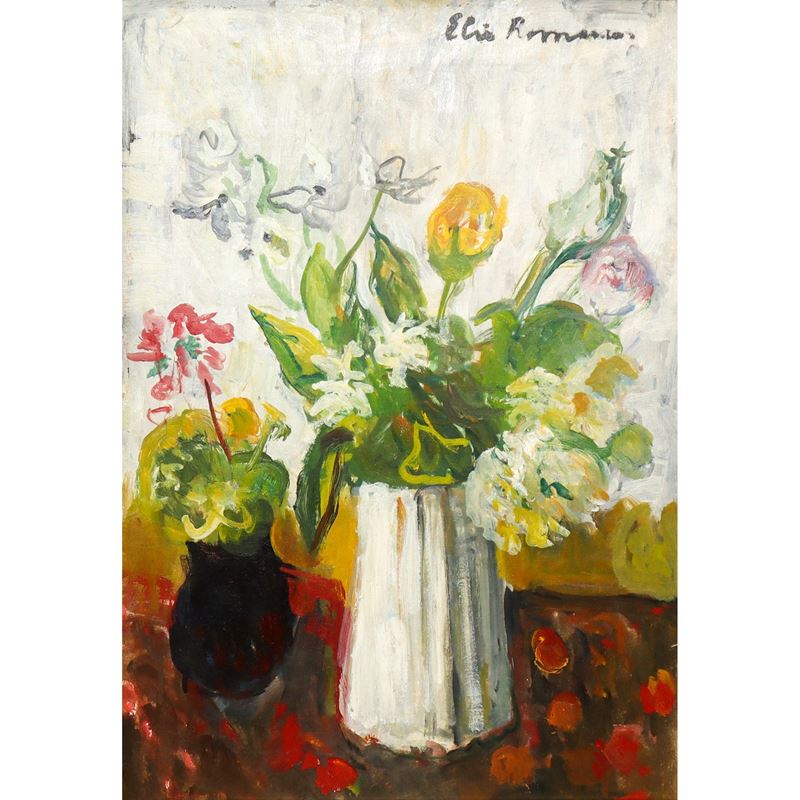 Elio Romano - Natura Morta di Vasi con Fiori