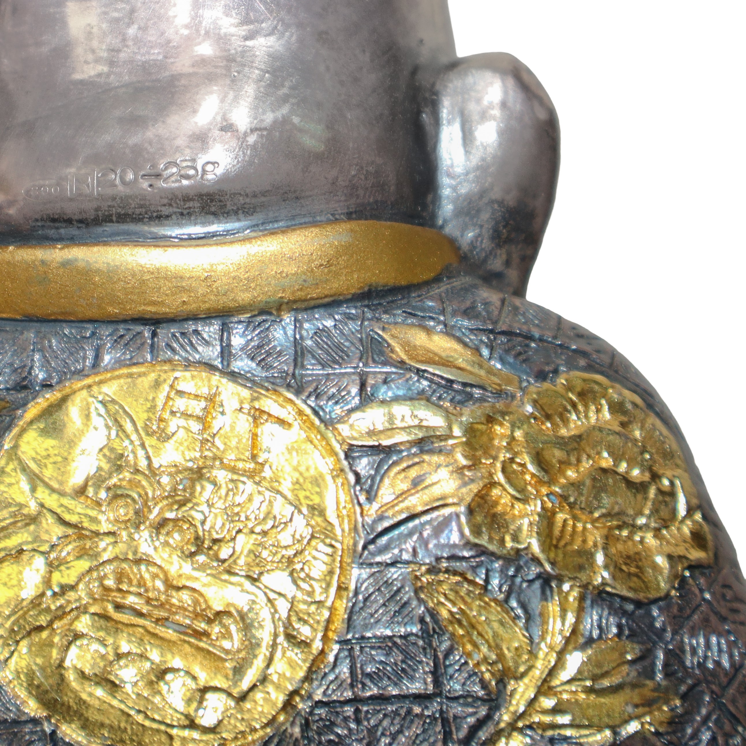 Buddha Seduto Rivestito in Argento 800 R e Foglia Oro