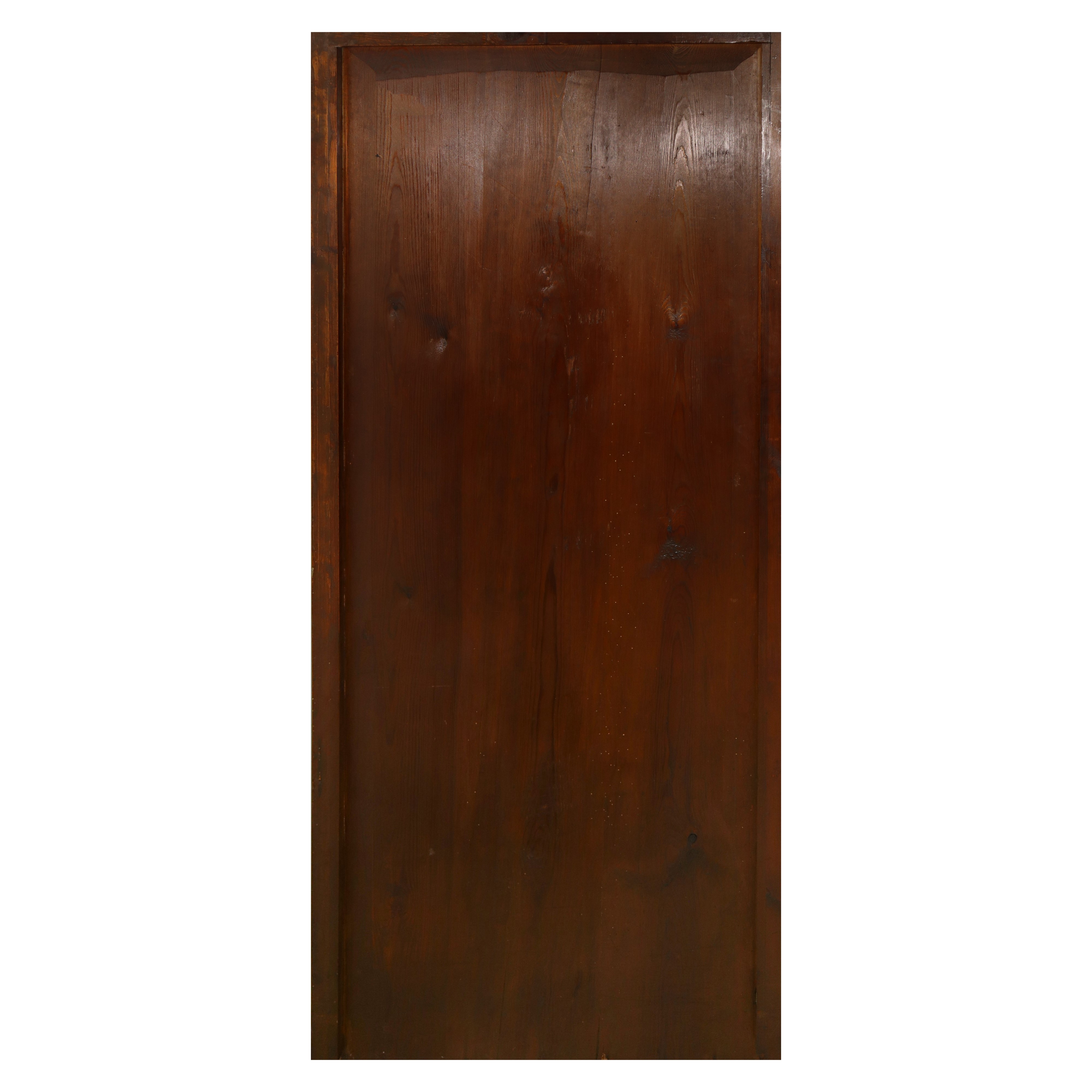 Vetrina in legno di mogano con anta a vetro e cinque mensole interne, inizio XX secolo
