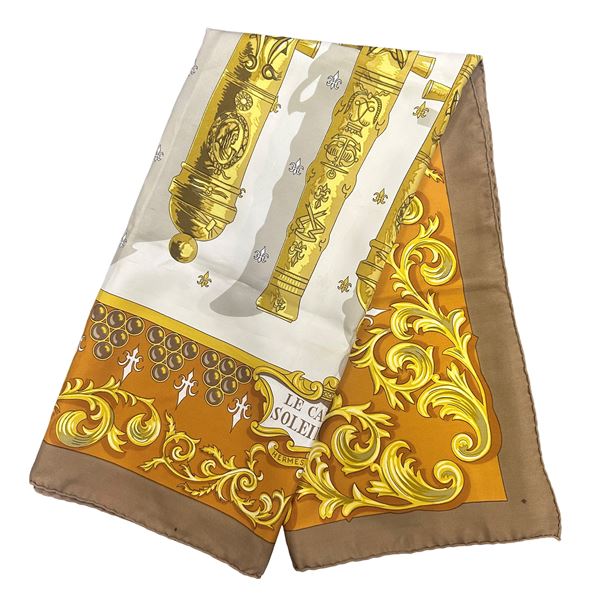 Hermes  Paris - "Le canon du soleil royal" silk scarf