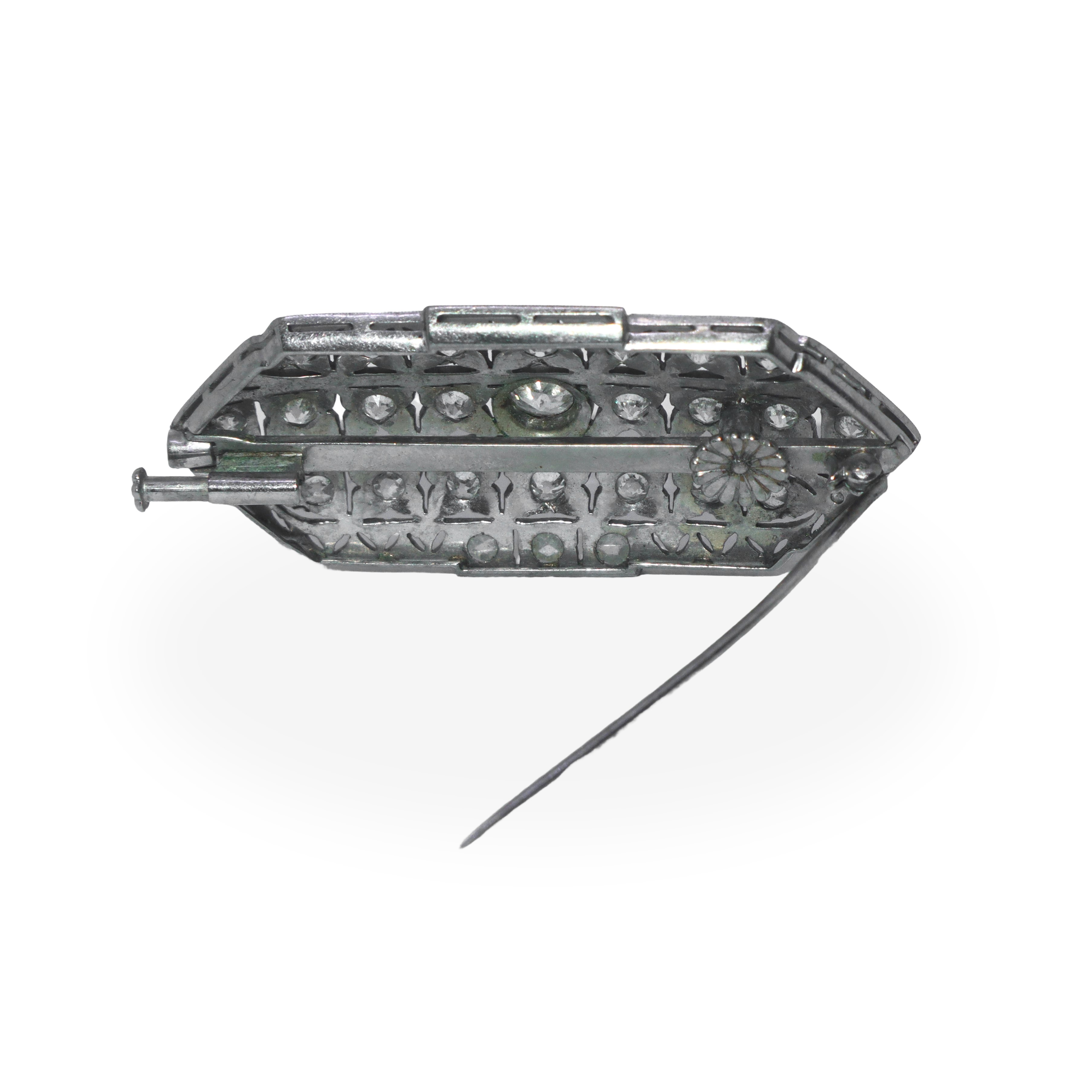 Spilla Decò con diamanti taglio brillante kt 3 c/ca