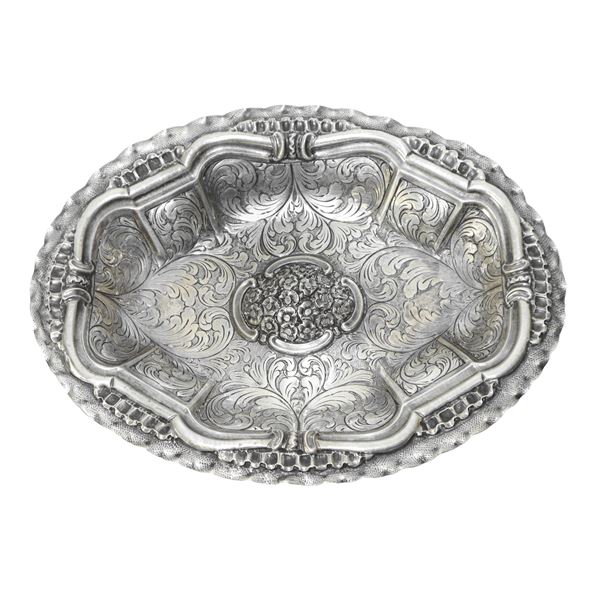 Hand-engraved and embossed tray