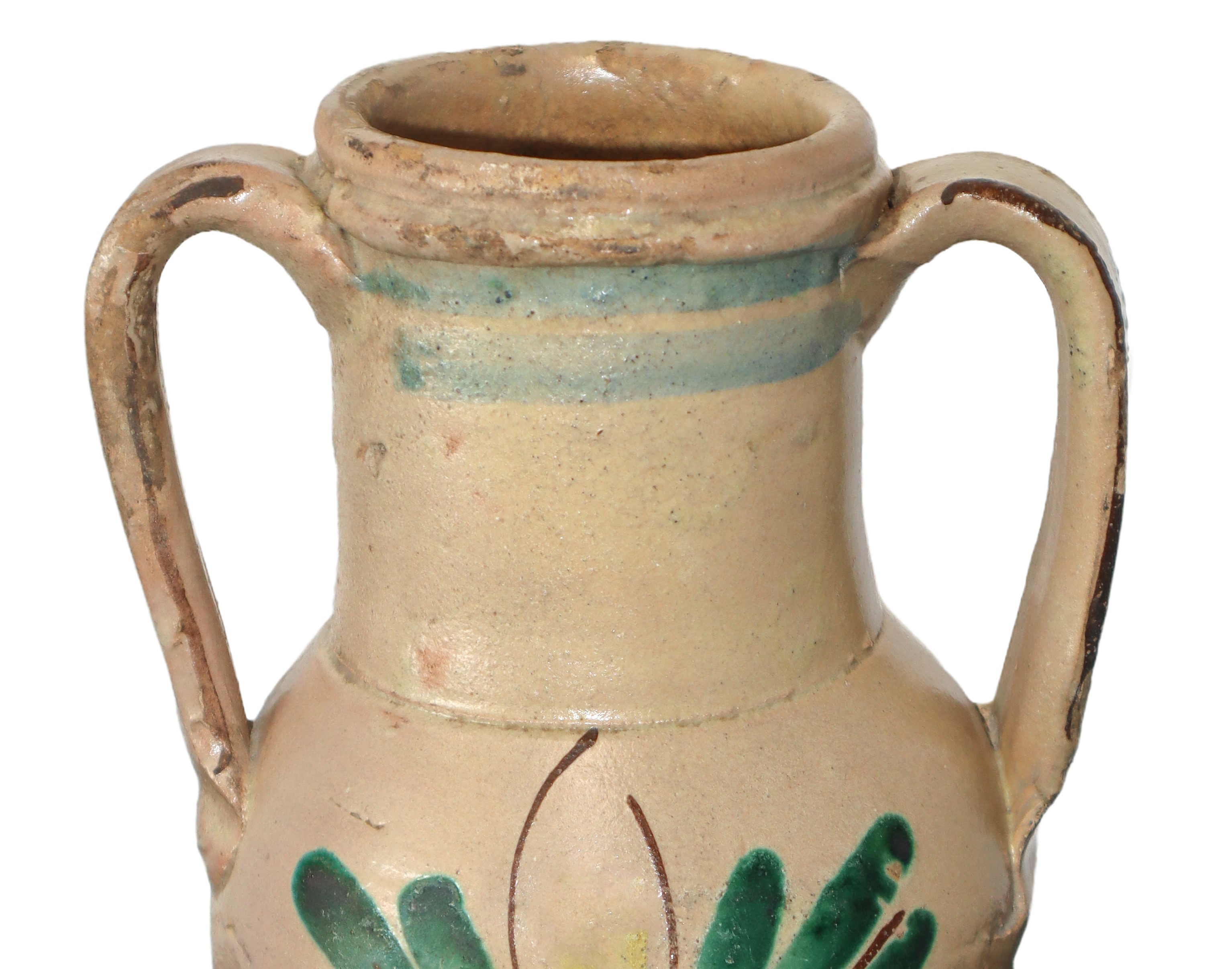 Piccola quartara in maiolica policroma di Caltagirone