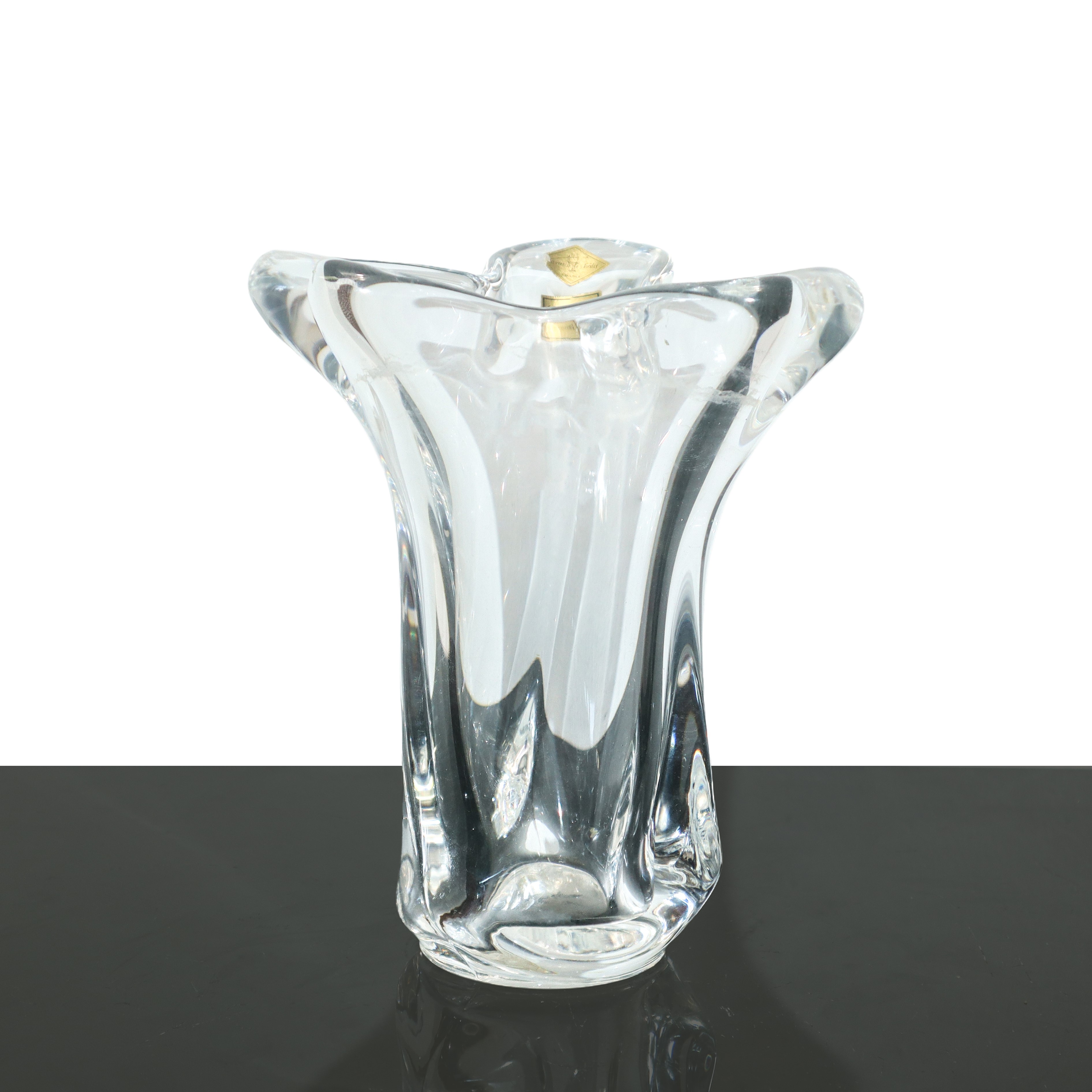 Vaso Vannes France in cristallo trasparente