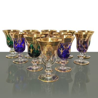 12 Bicchieri da Vino Dorati Vintage