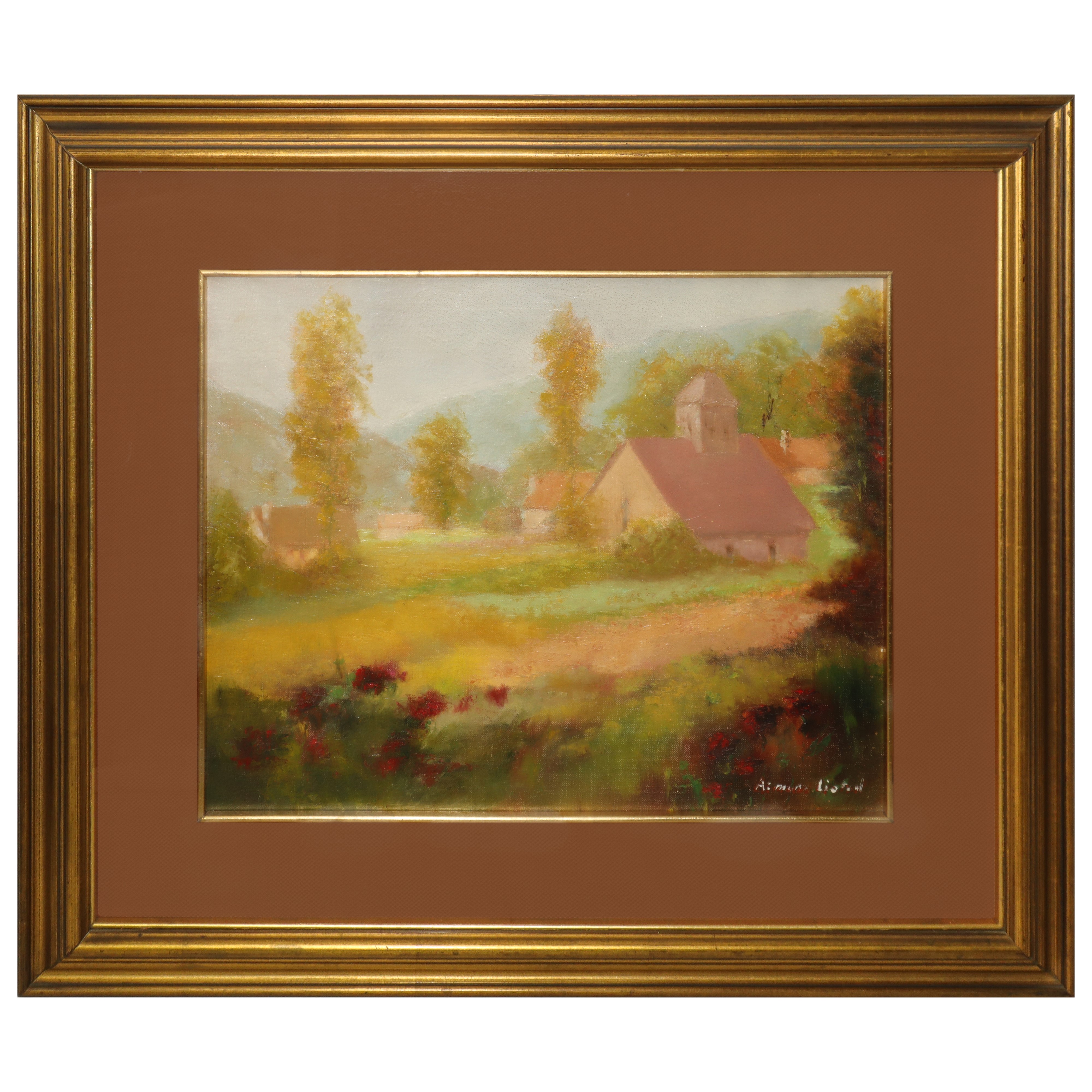 Paesaggio con Case e Alberi