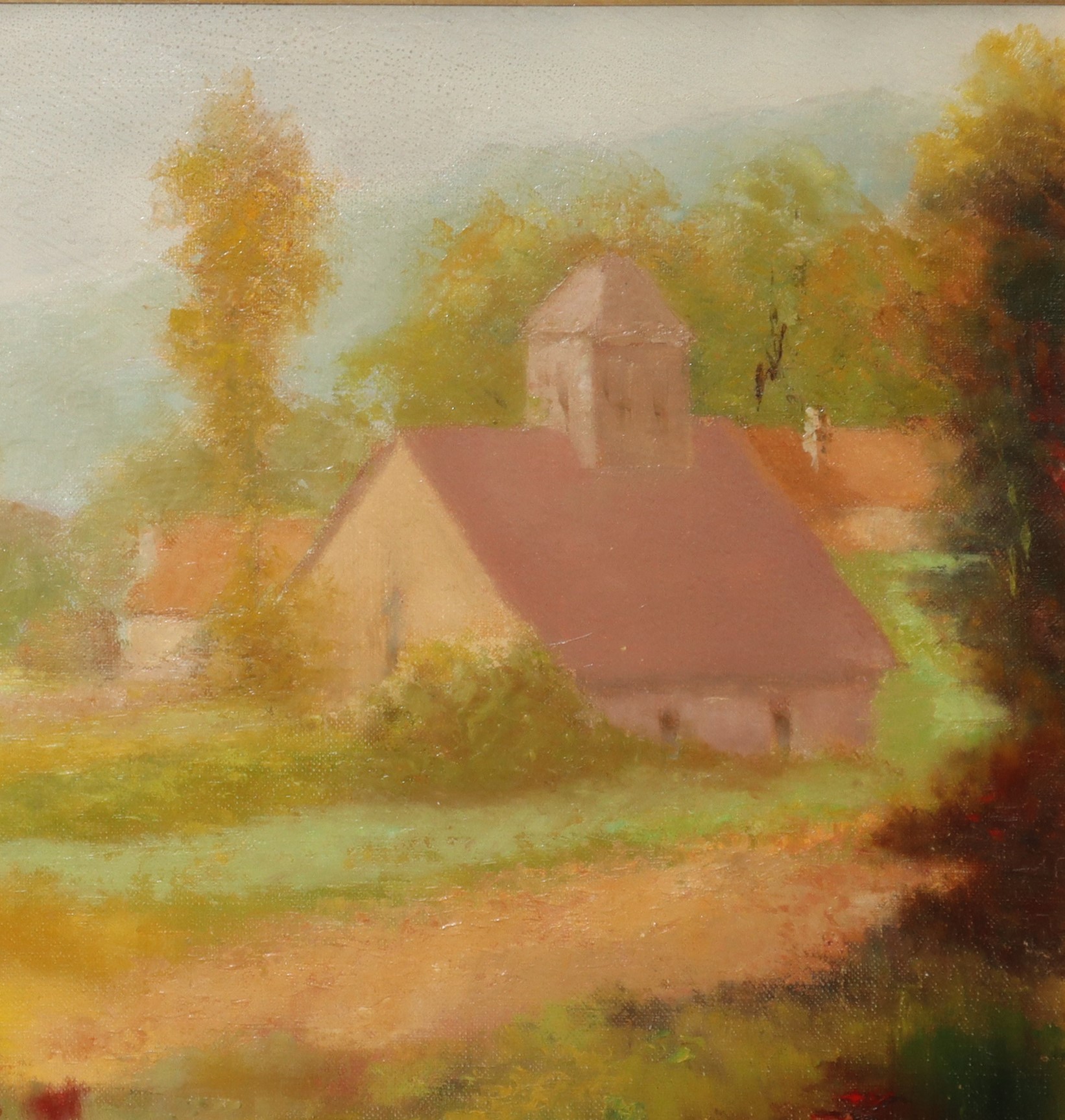 Paesaggio con Case e Alberi