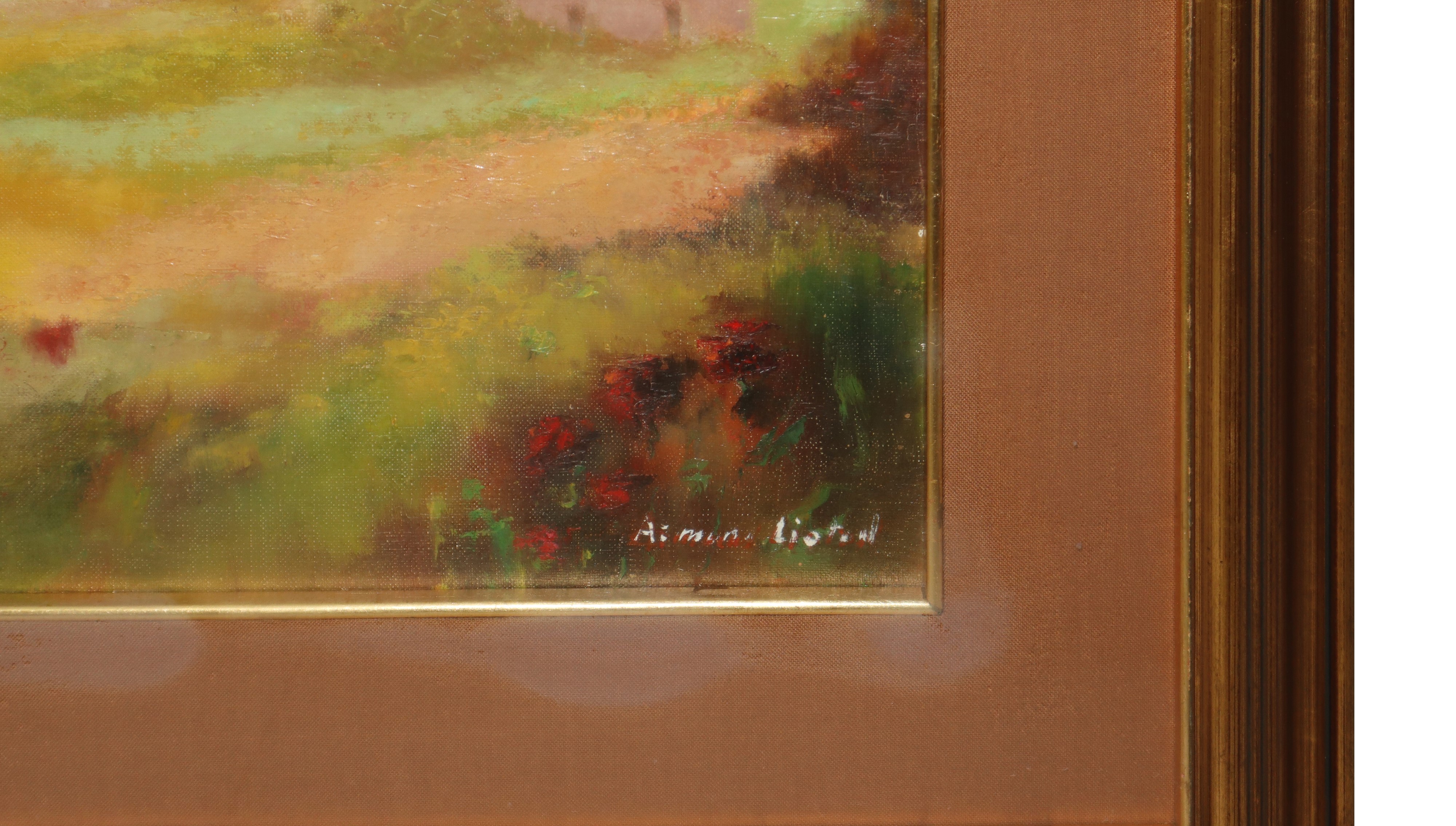 Paesaggio con Case e Alberi