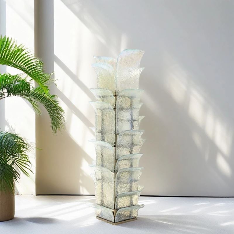 Carlo Nason per Mazzega - Lampada da Terra Modello Cactus in Vetro Opalescente