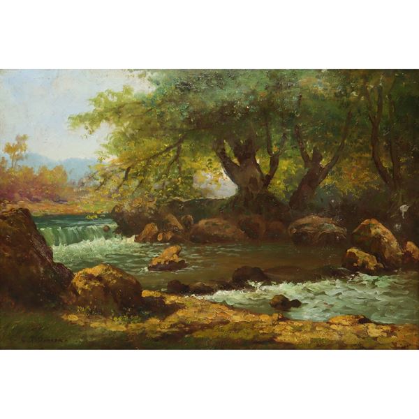 Carlo  Pollonera - Landscape with river