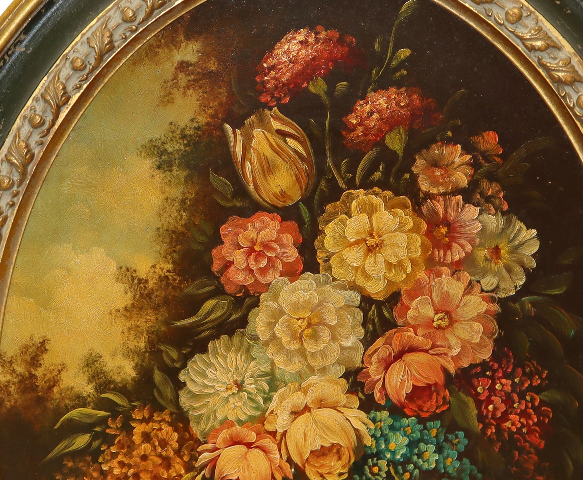 Andrea Marinelli - Coppia di Ovali con Fiori