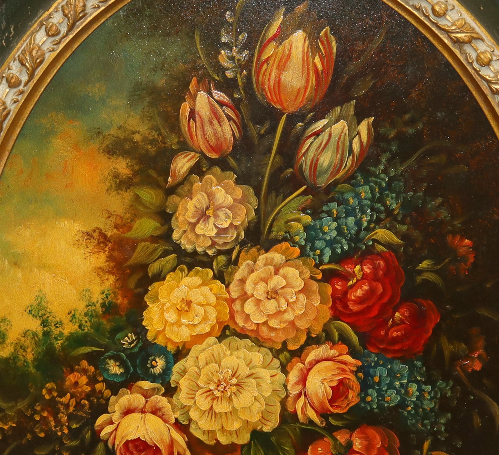 Andrea Marinelli - Coppia di Ovali con Fiori