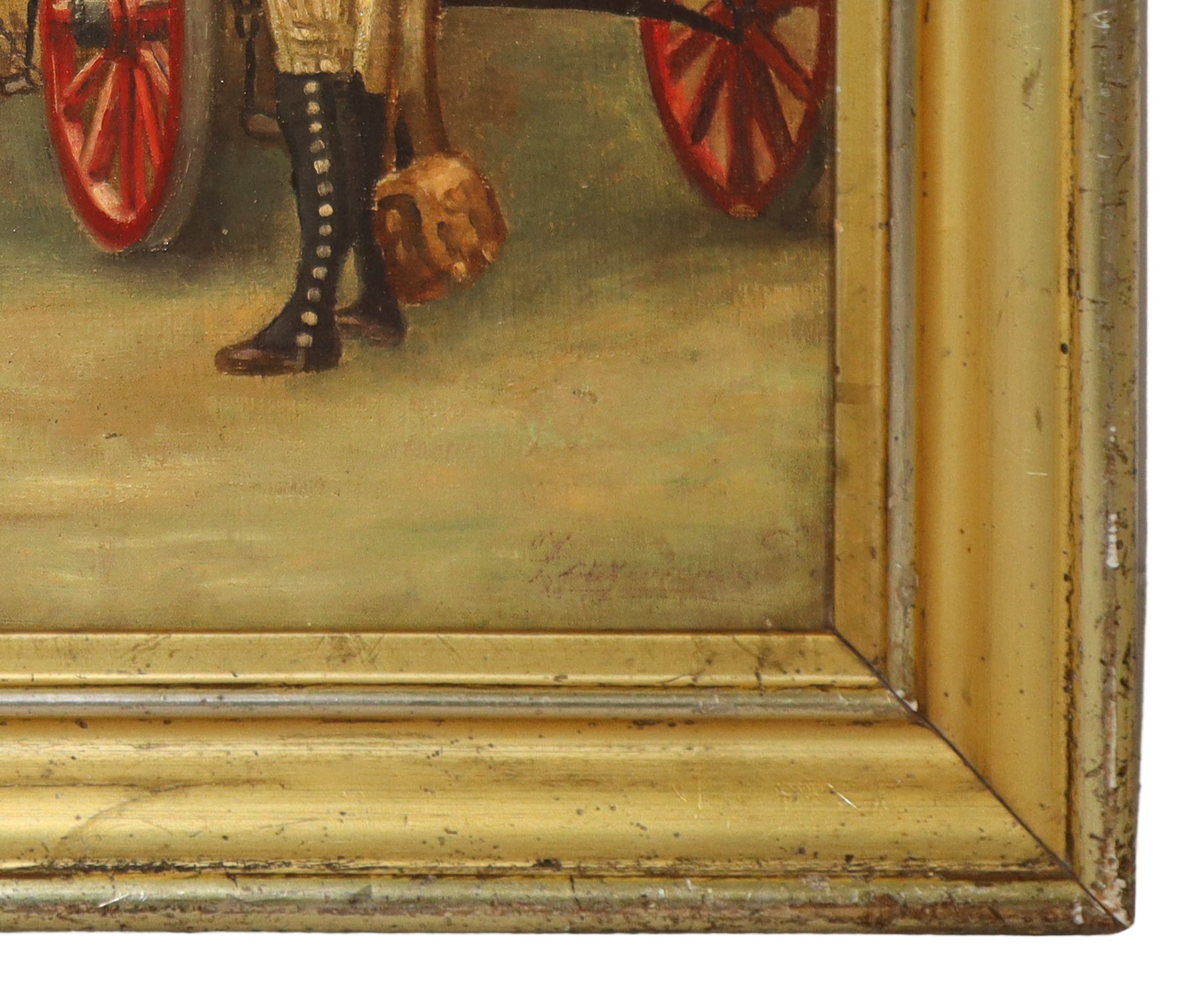 Giordano Zorzi - Scena di Paese con Carrozza e Personaggi