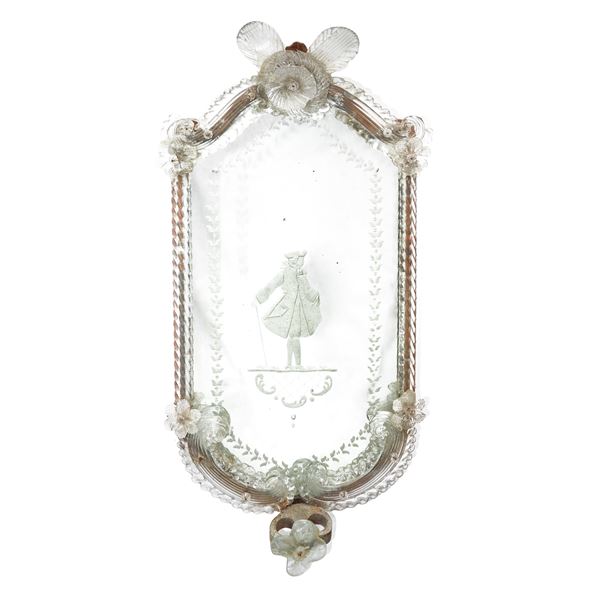 Hand-blown Murano glass mirror