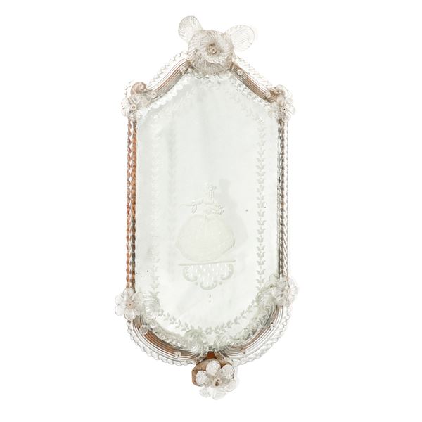 Hand-blown Murano glass mirror