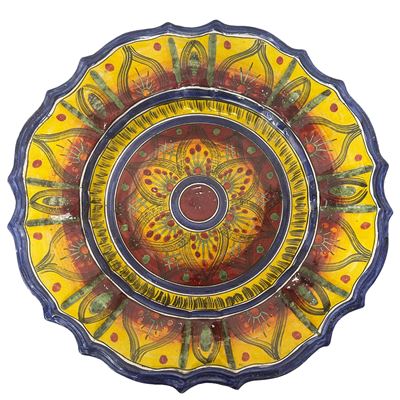 Piatto Smerlato in Maiolica Santo Stefano di Camastra
