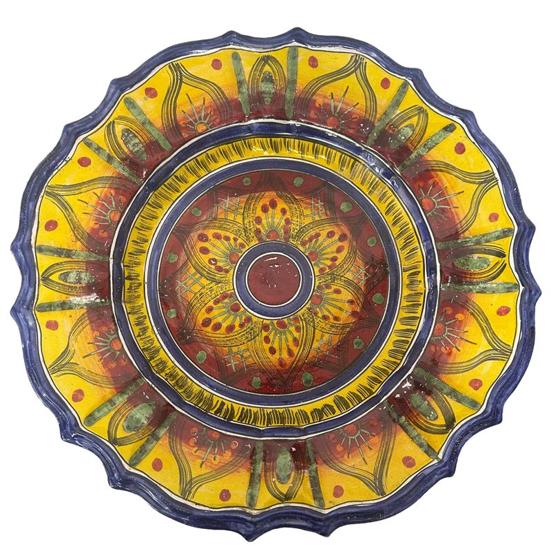 Scafidi - Piatto Smerlato in Maiolica Santo Stefano di Camastra