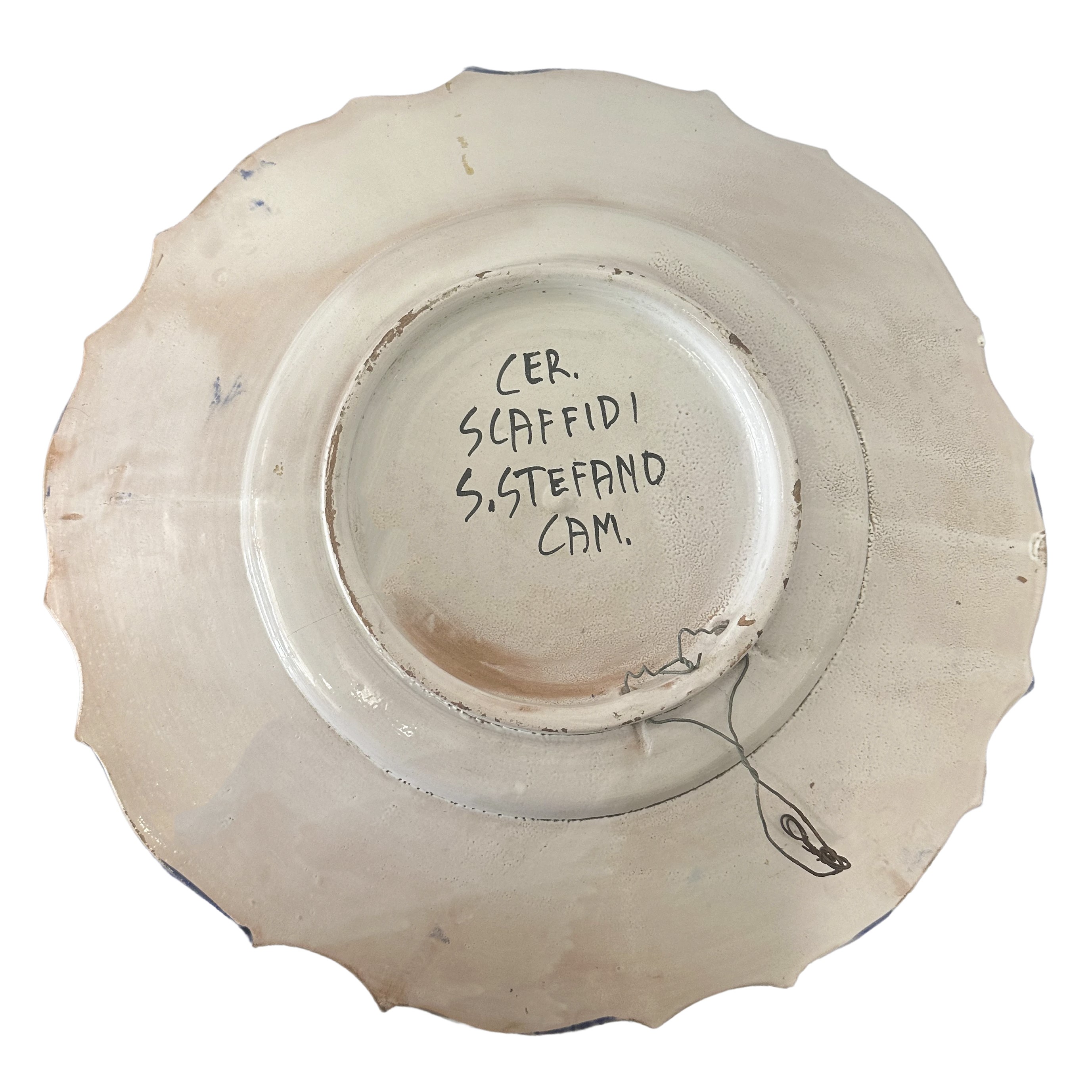 Scafidi - Piatto Smerlato in Maiolica Santo Stefano di Camastra