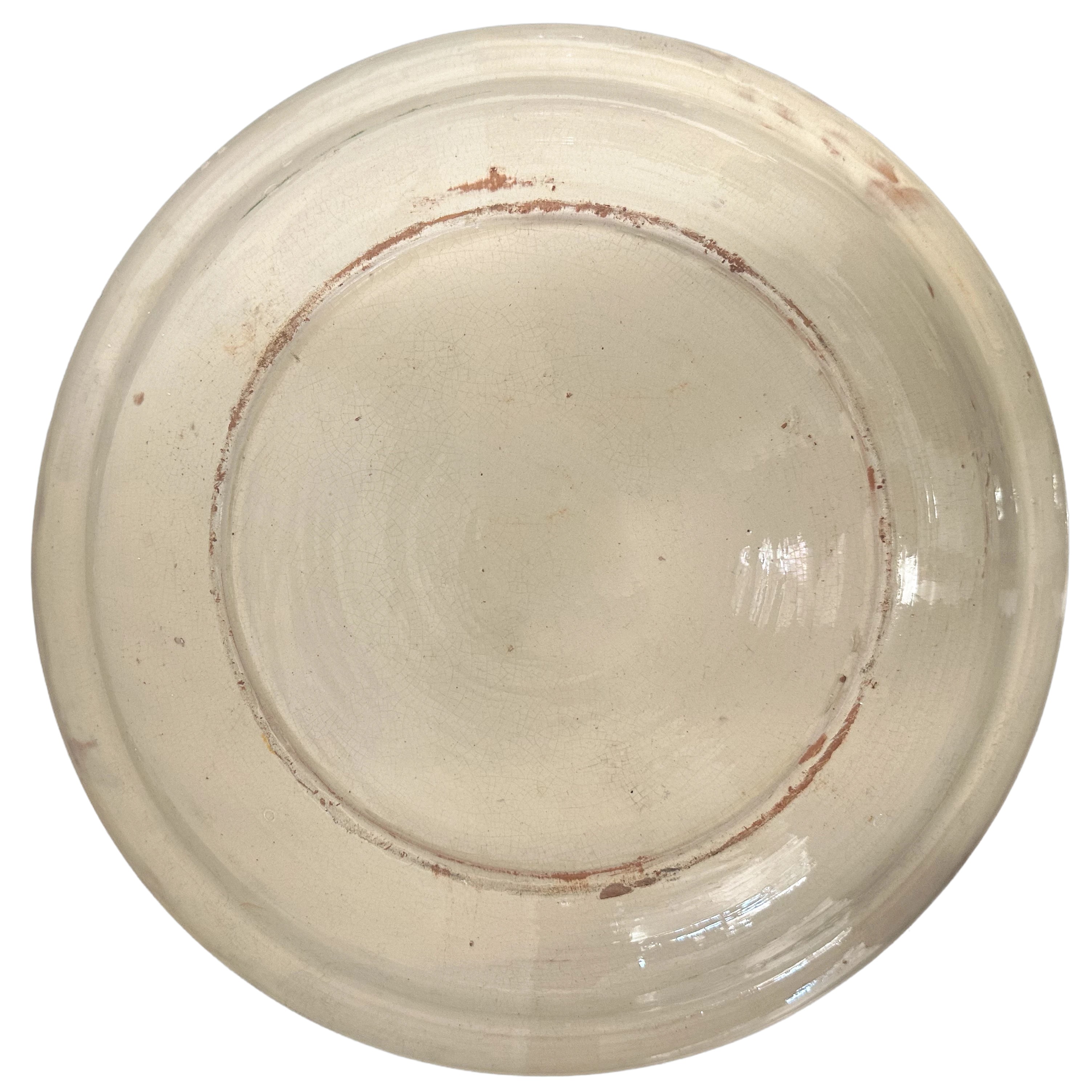 Piatto in ceramica policroma di Patti nei toni del blu