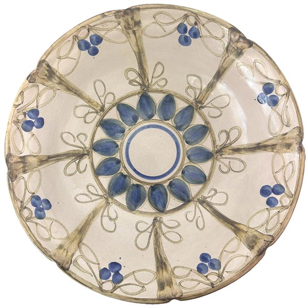 Piscitello - Piatto insalatiera in maiolica policroma