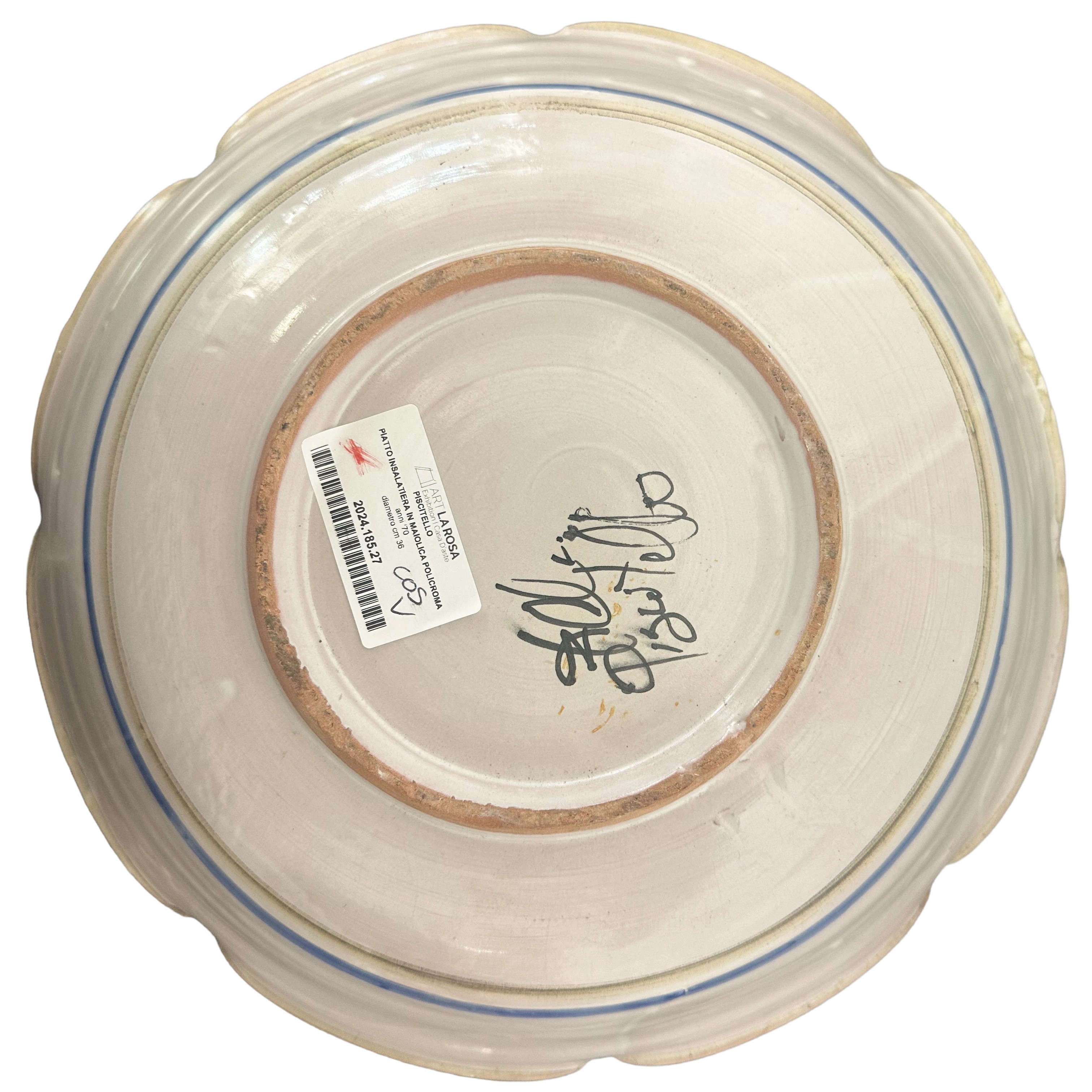Piscitello - Piatto Insalatiera in Maiolica Policroma