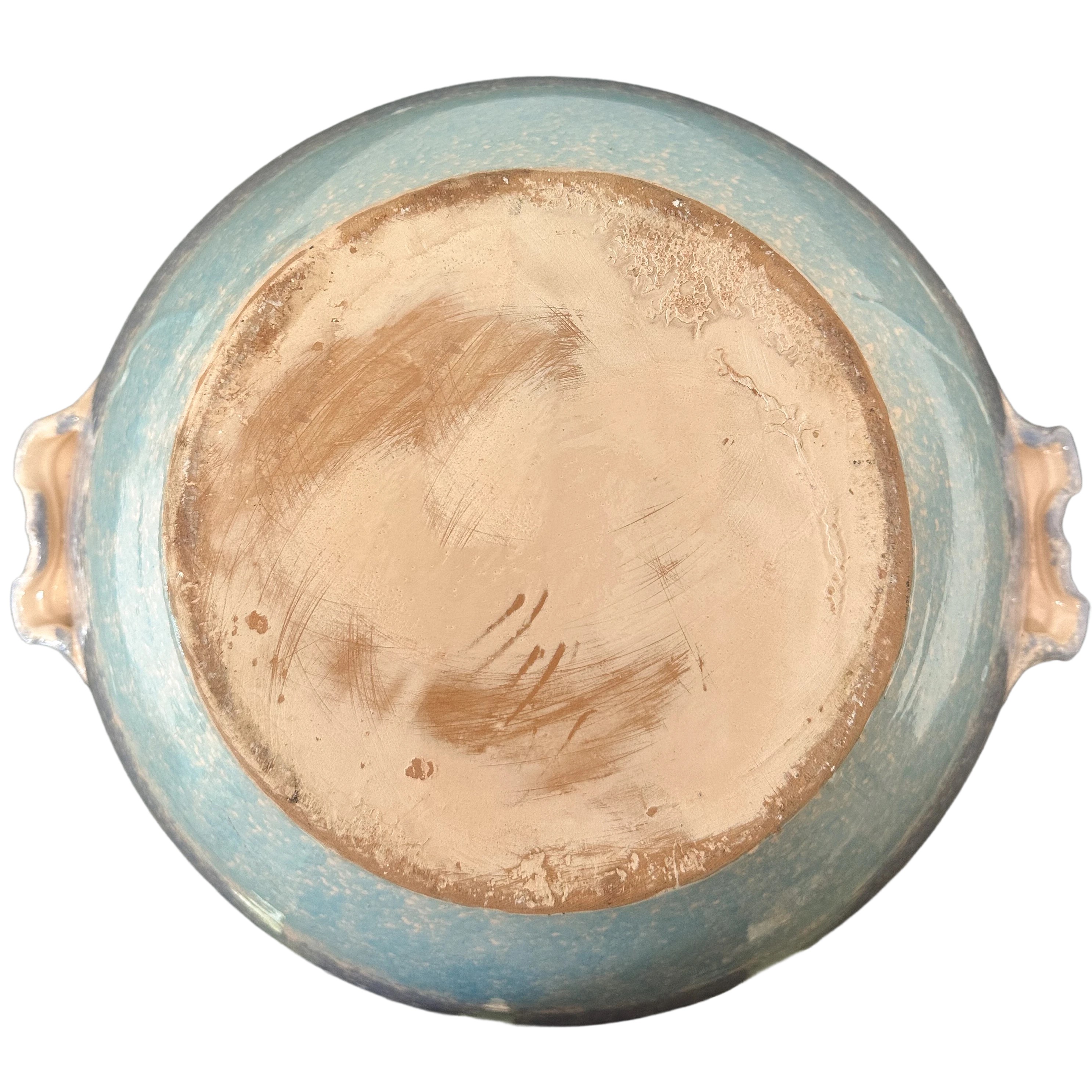 Lemmo con prese laterali in maiolica policroma