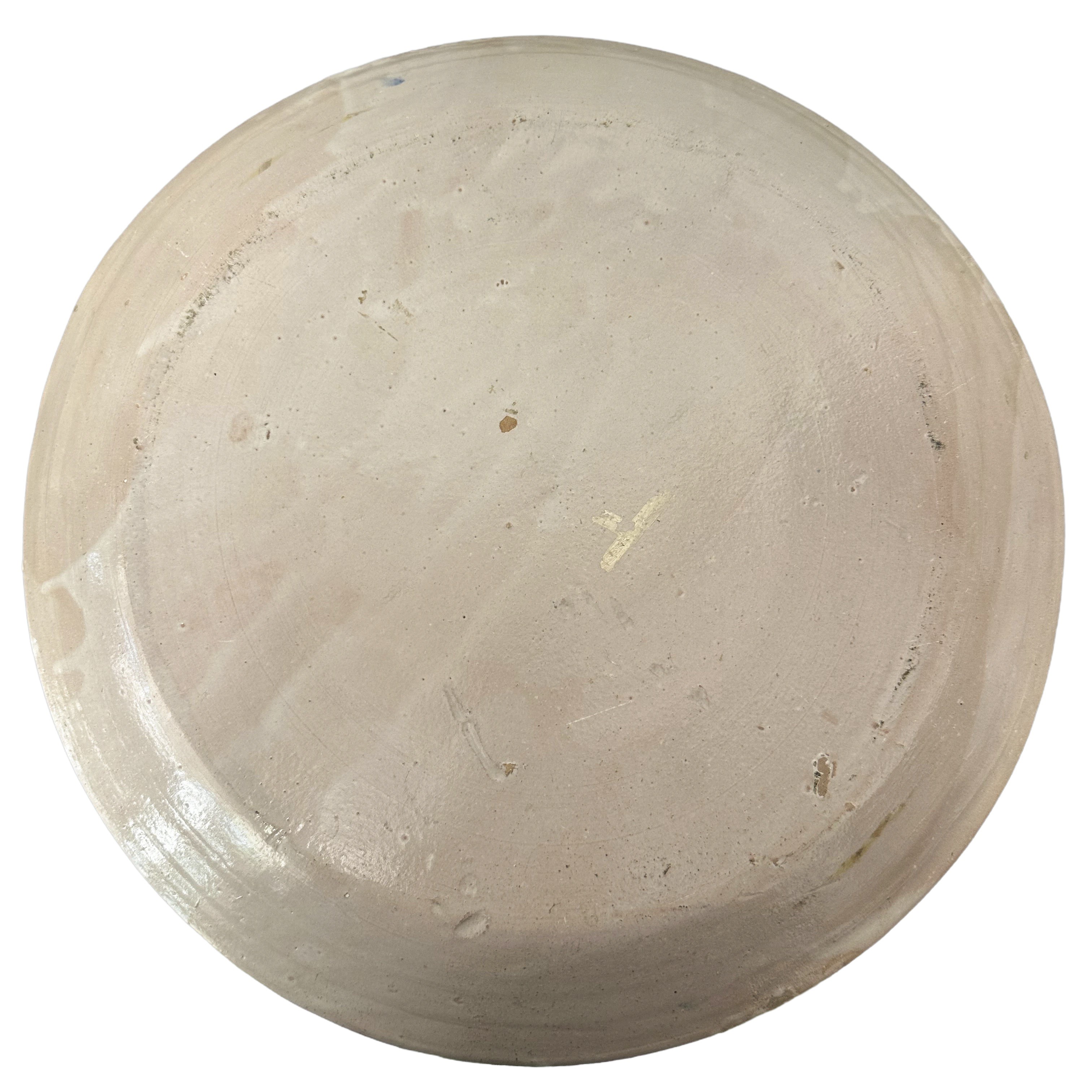 Grande piatto in maiolica policroma di Patti con gallo al centro