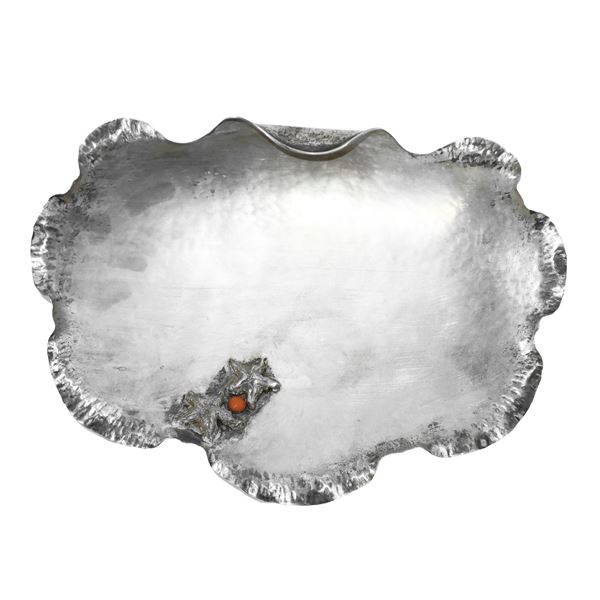 Pocket emptier in 800 silver with starfish and coral