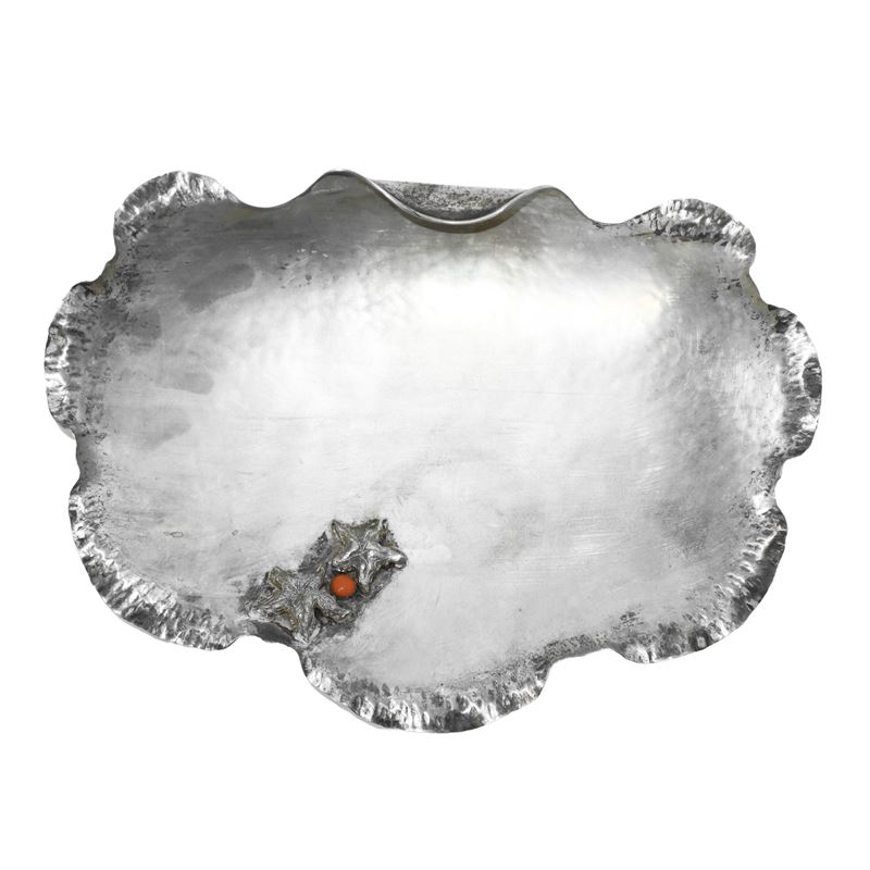 Svuotatasche in Argento 800 con Stelle Marine e Corallo