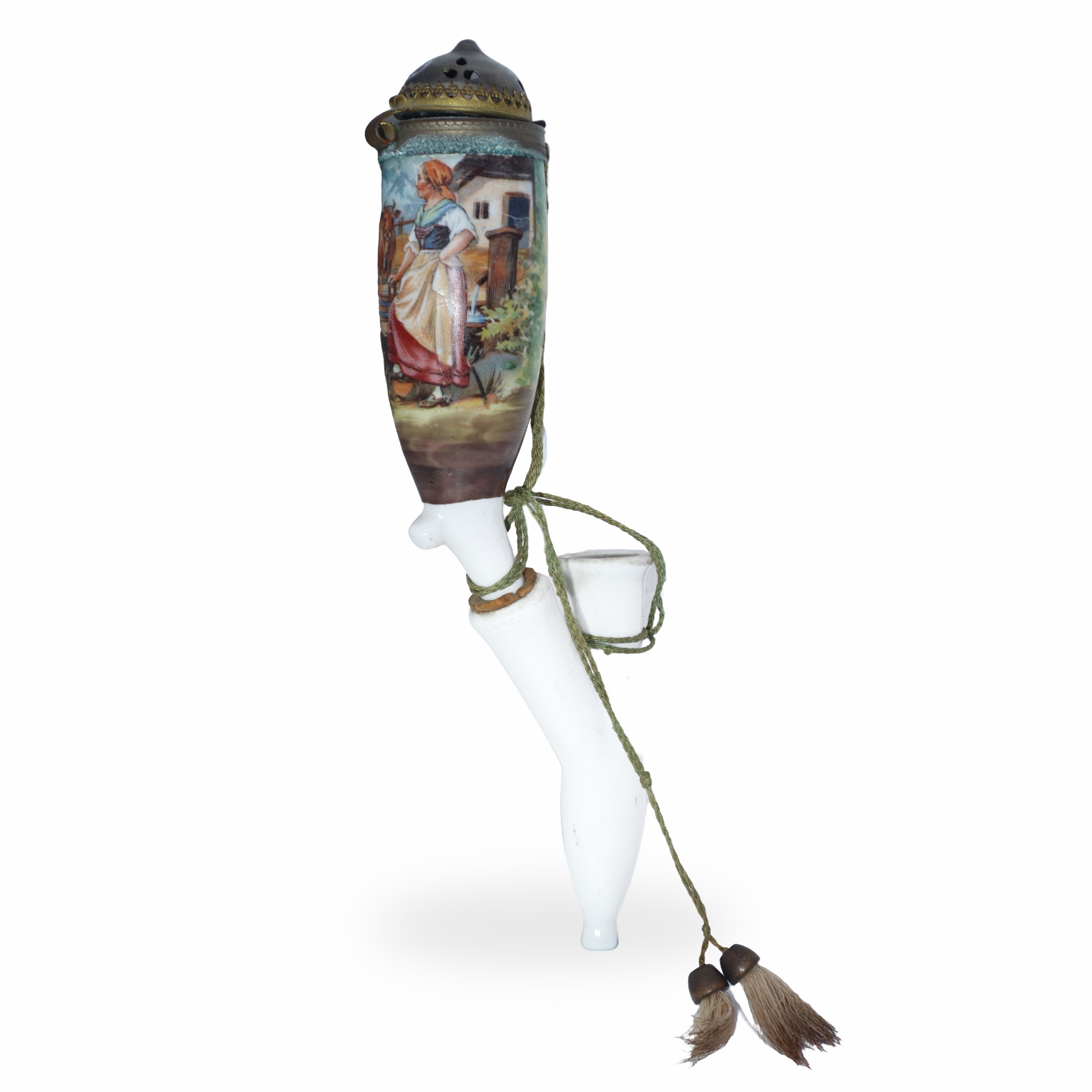 Pipe tirolesi, numero 2 con maiolica dipinta