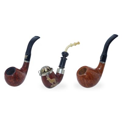 Pipe fatte a mano assortite, set di tre pezzi