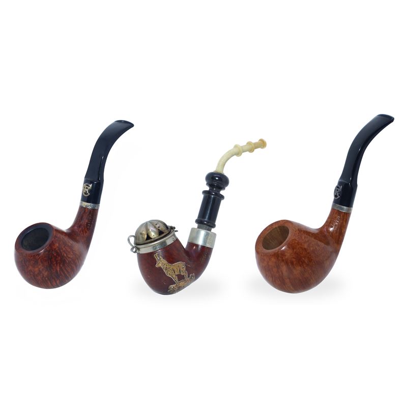 Pipe fatte a mano assortite, set di tre pezzi