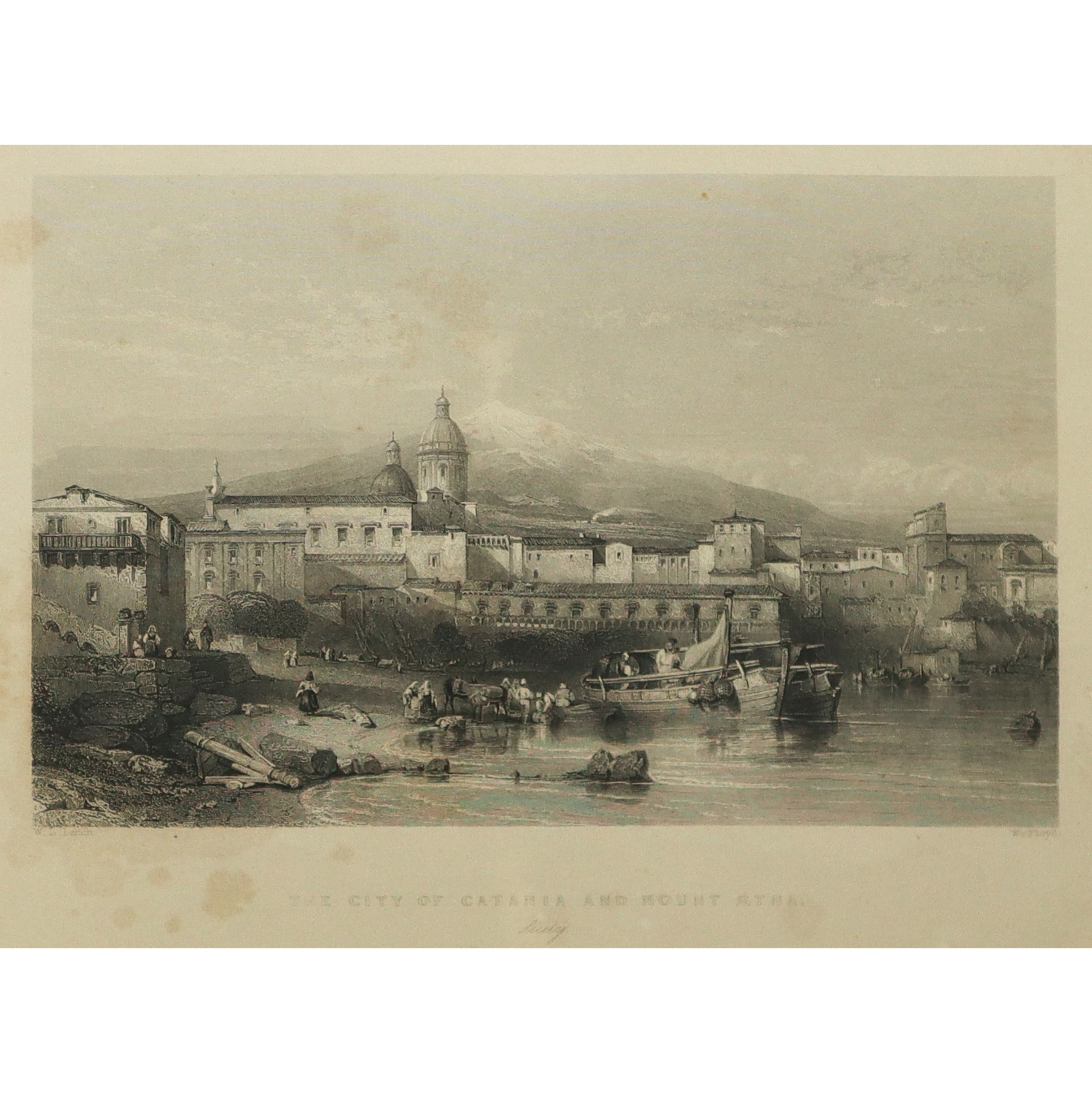 William Leighton Leitch - Porto di Catania con l’Etna
